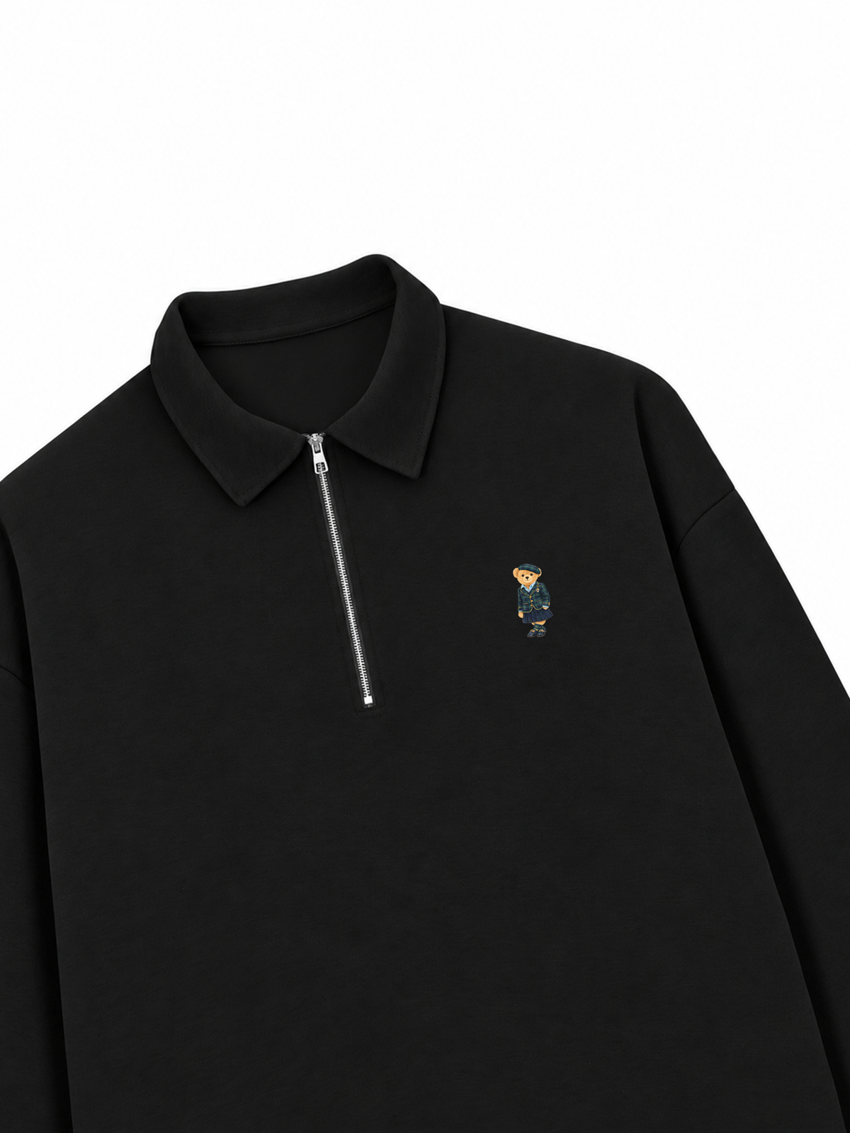 Áo Sweater Polo Nỉ Hai Da Bear Three