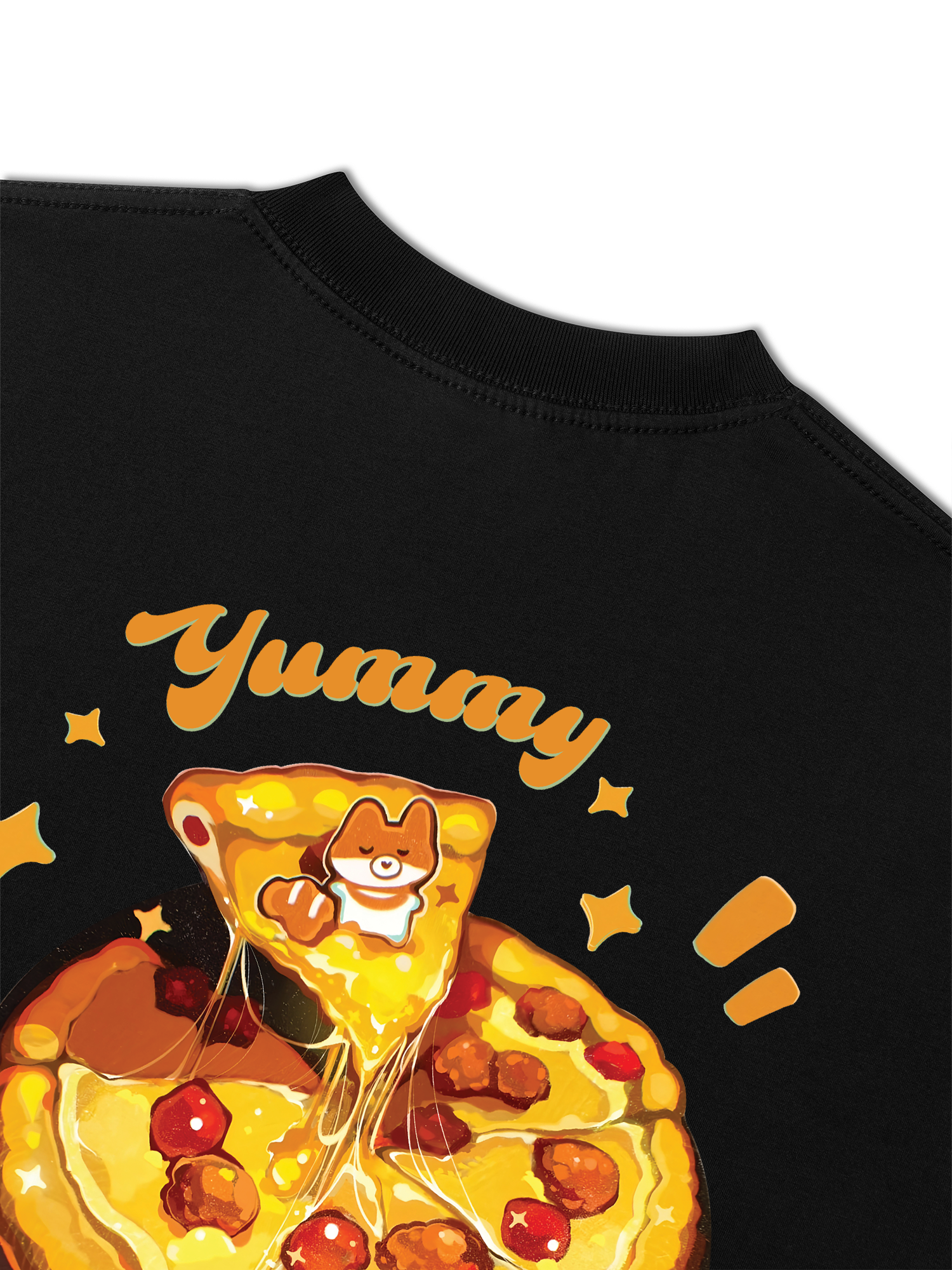 Áo Thun Relaxed Fit Yummy Mood Cute Puppy Pizza