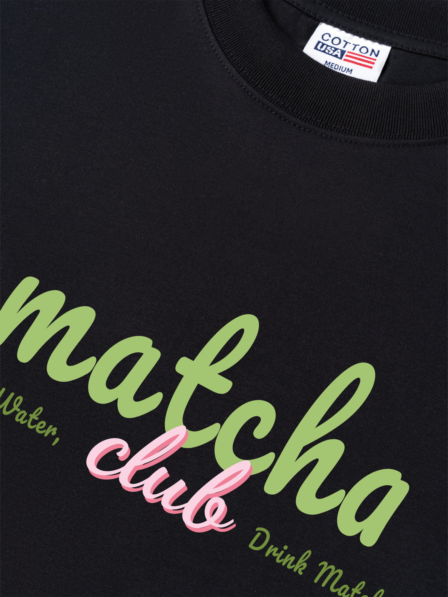 Áo Thun Relaxed Fit Daily Cup Save Water, Drink Matcha