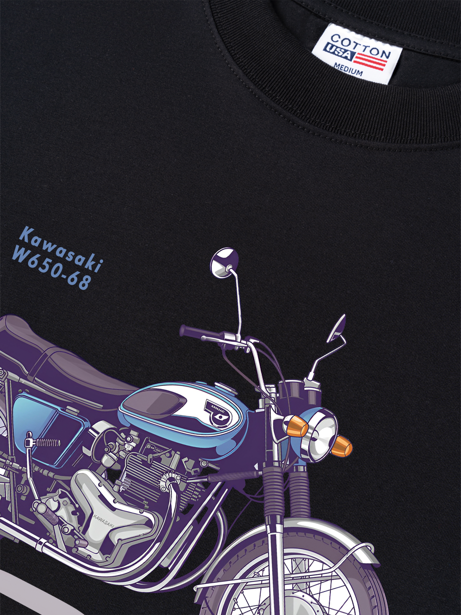 Áo Thun Relaxed Fit Motorbike Kawasaki W650-68