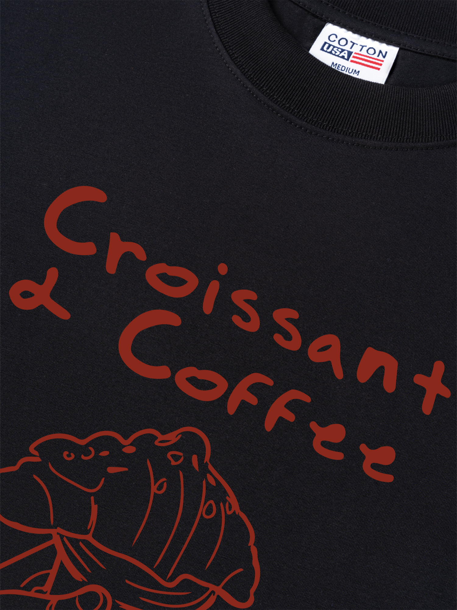 Áo Thun Relaxed Fit Daily Cup Croissant & Coffee For Breakfast