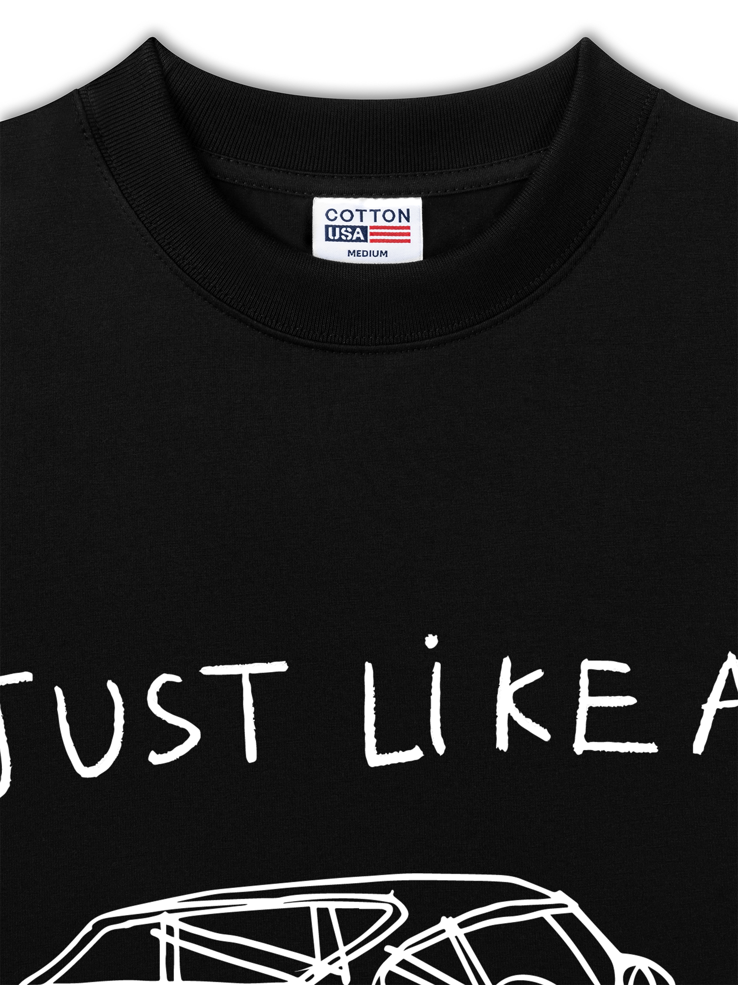 Áo Thun Relaxed Fit Classic Car Black And White