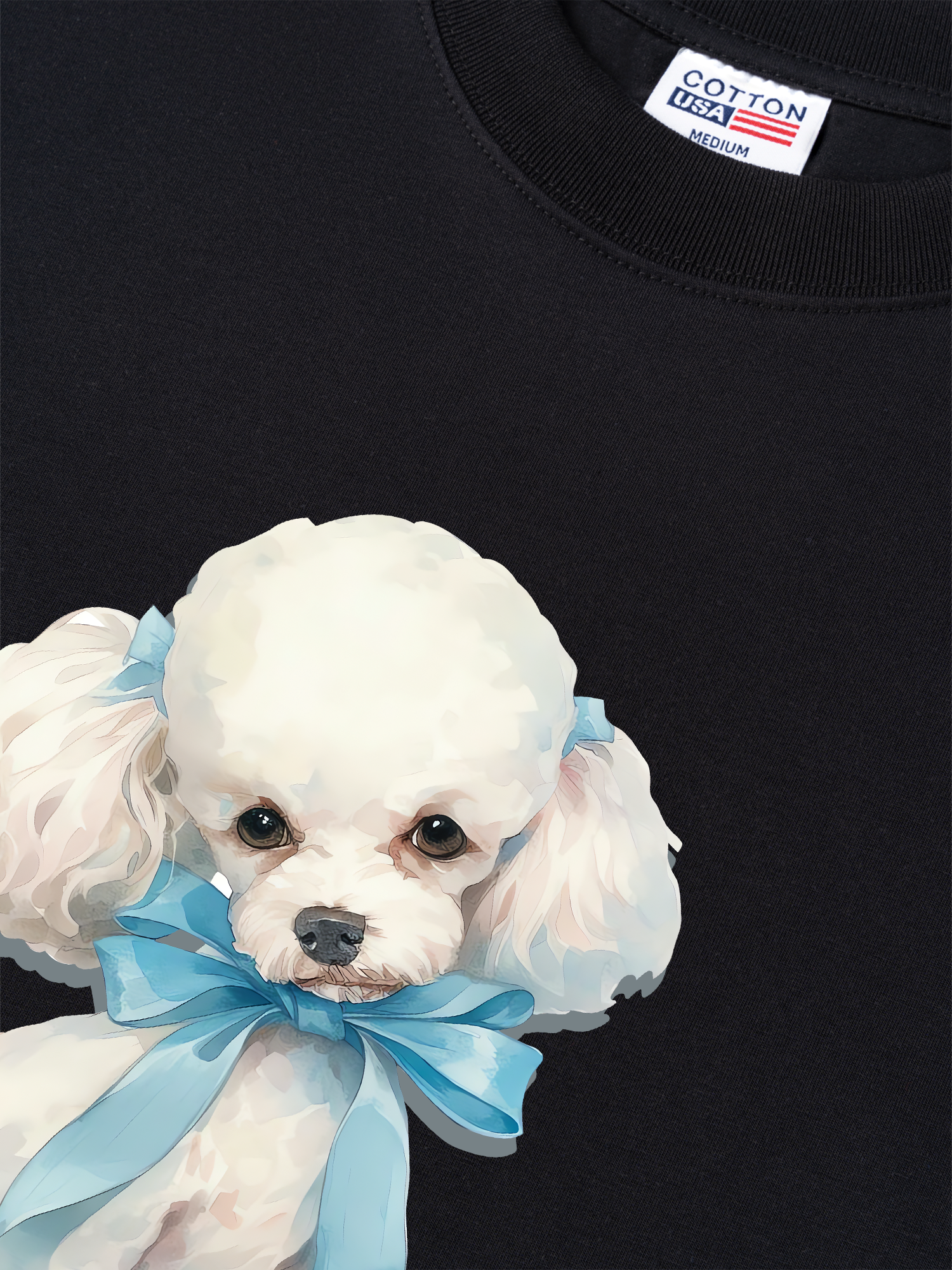 Áo Thun Relaxed Fit Soft Paw Cute Blue Puppy