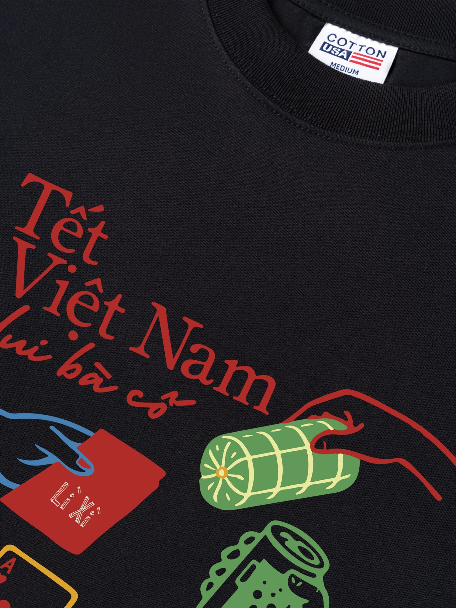 Áo Thun Relaxed Fit Tết Việt Nam Dui Bà Cố