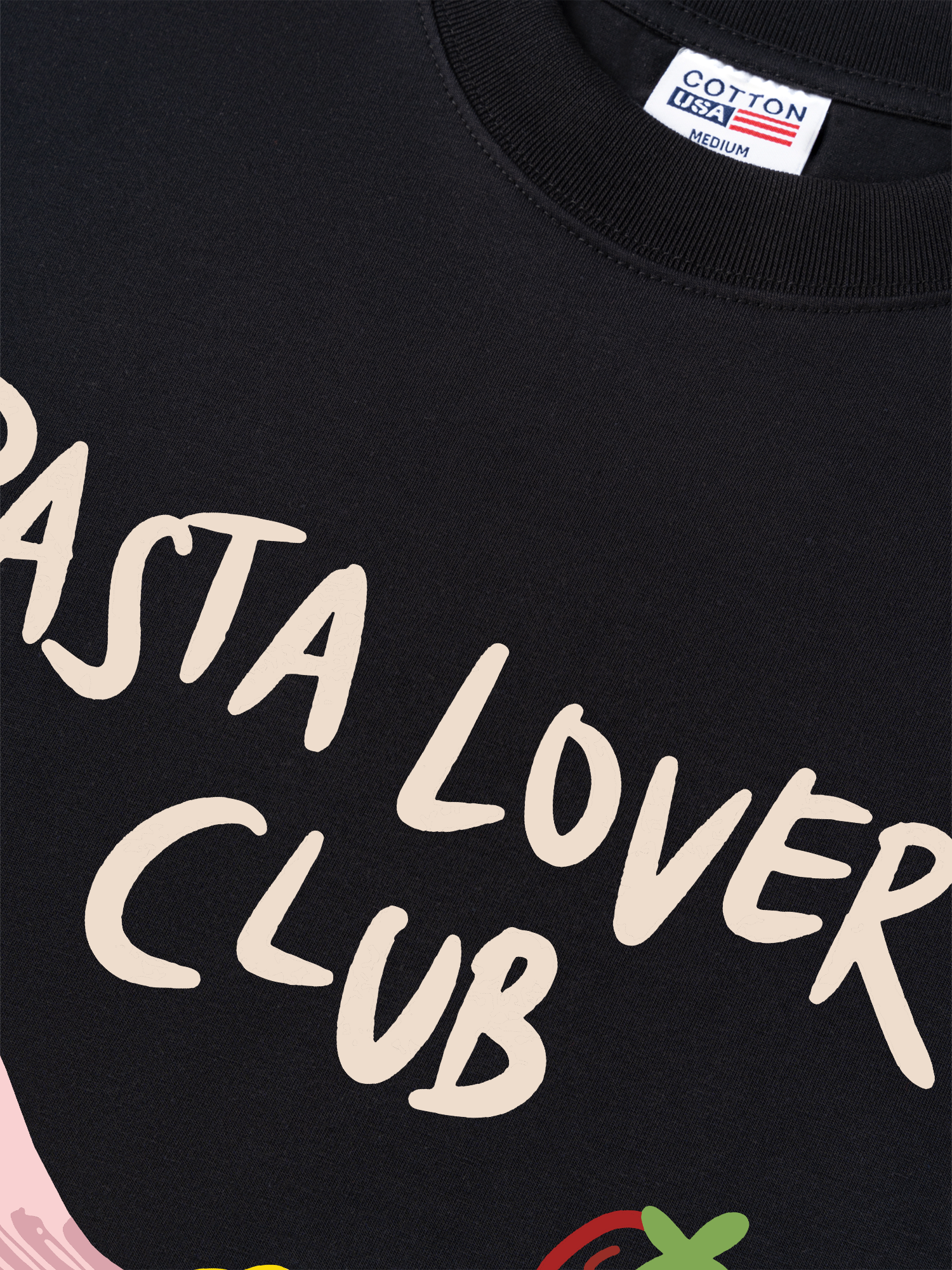 Áo Thun Relaxed Fit Yummy Mood Cute Pasta Lover Club