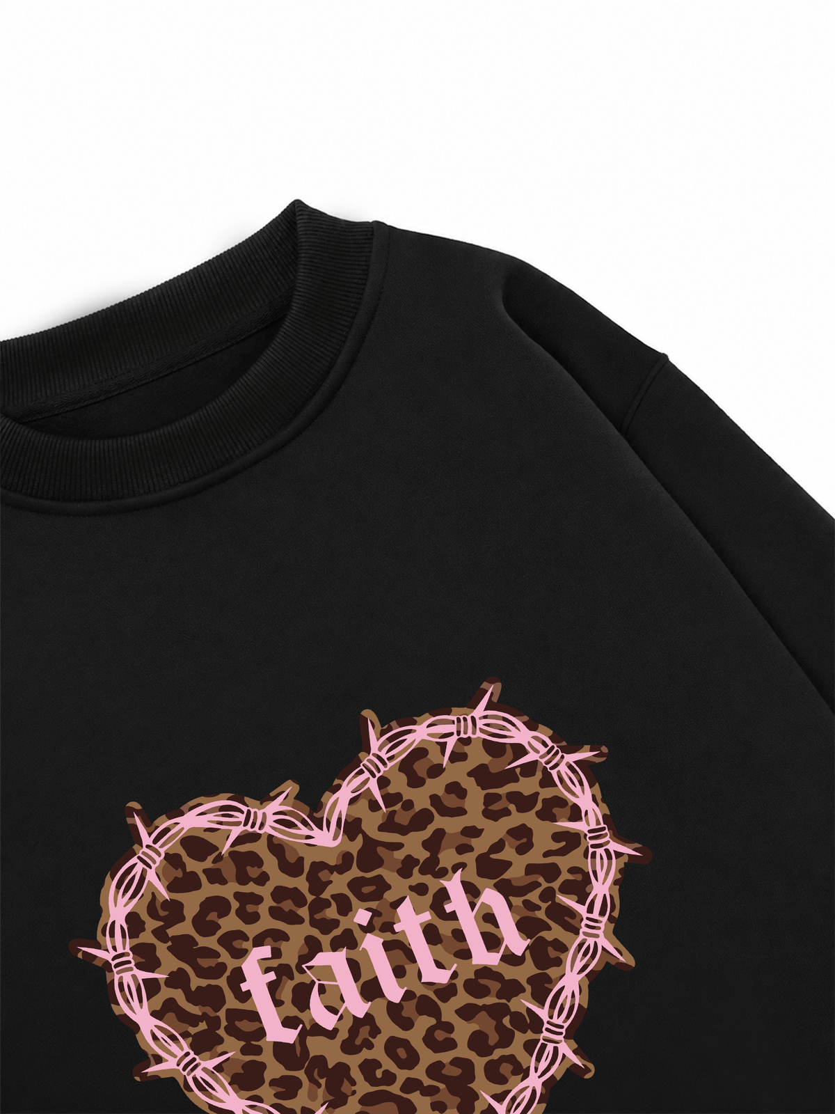 Áo Sweater Nỉ Hai Da Urban Leopard Faith Heart