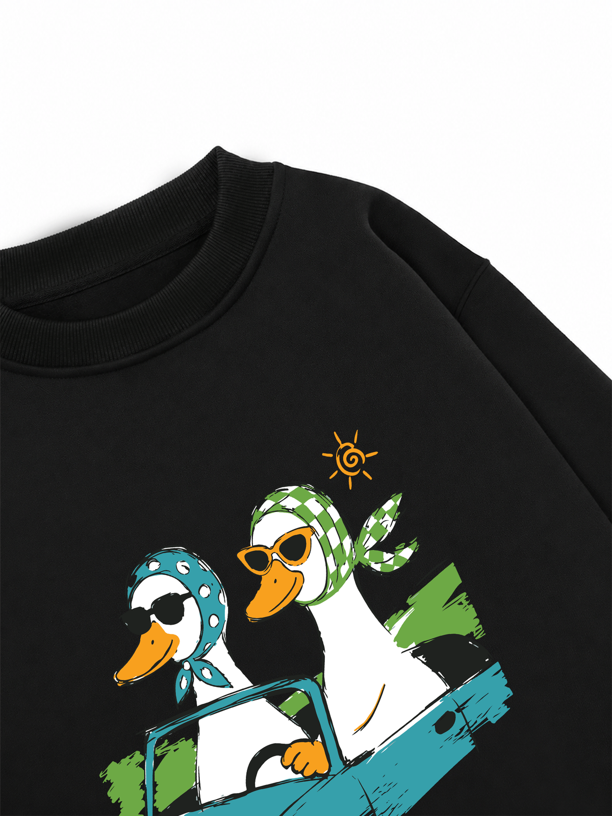 Áo Sweater Nỉ Hai Da Farm Duck Driving