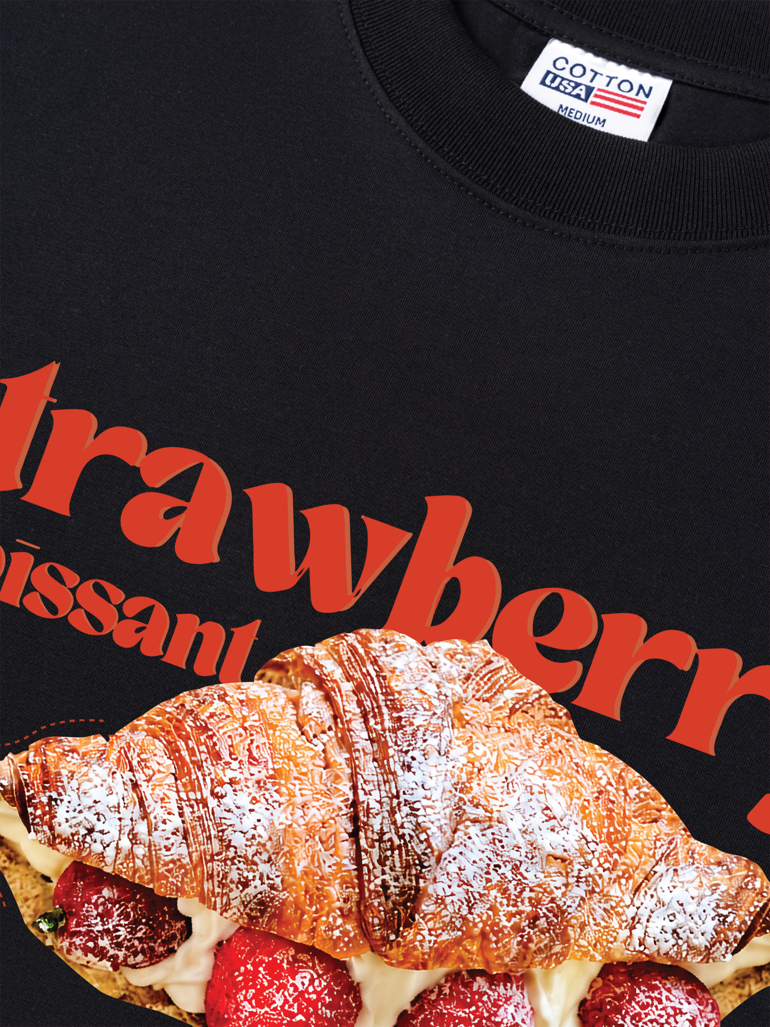 Áo Thun Relaxed Fit Yummy Mood Strawberry Croissant