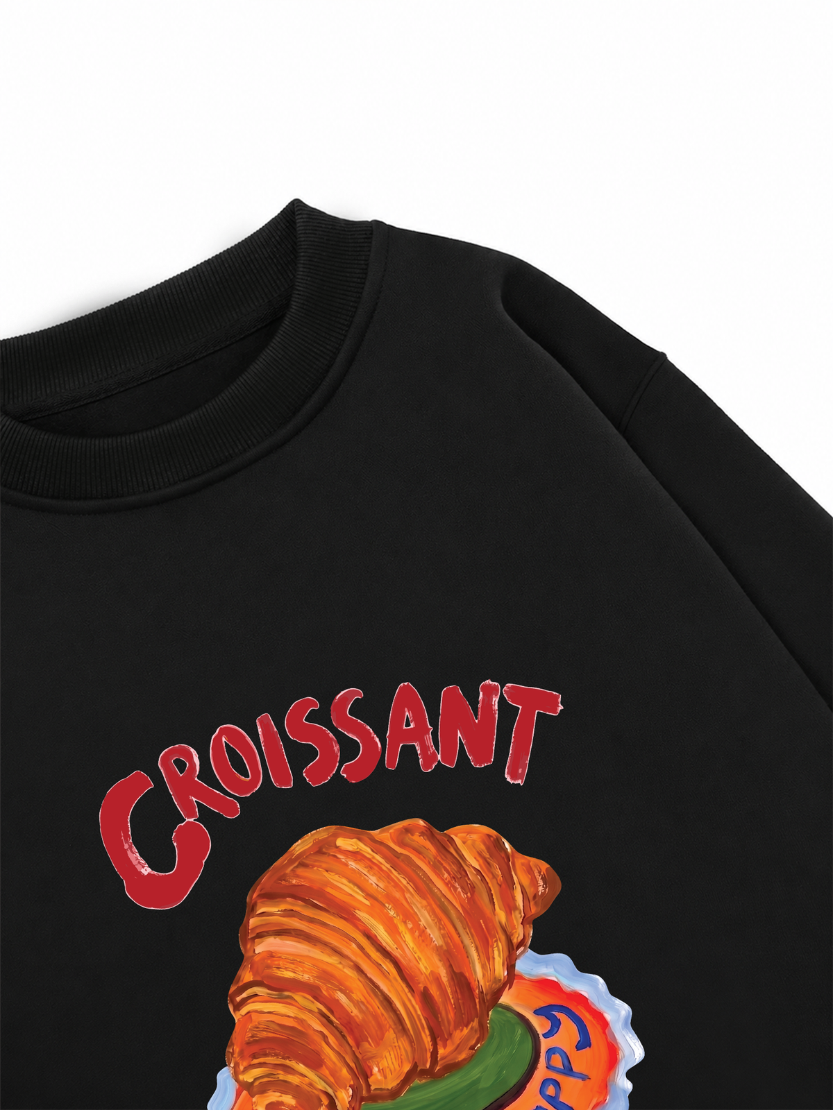 Áo Sweater Nỉ Hai Da Yummy Mood Croissant Club