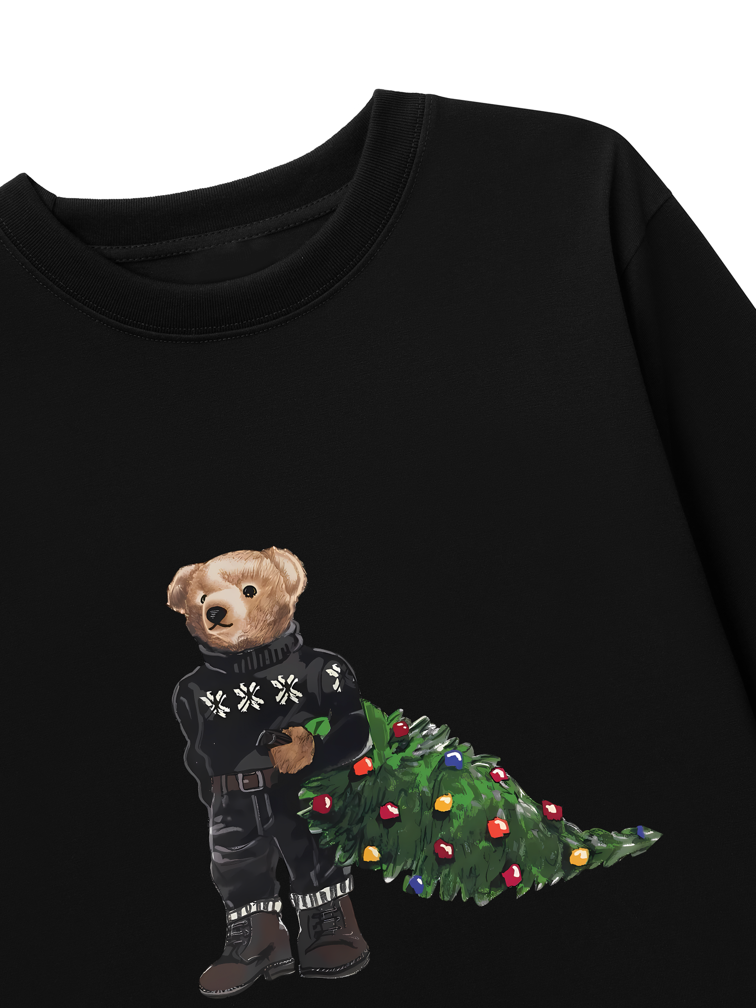 Áo Thun Dài Tay Bear With Xmas Tree