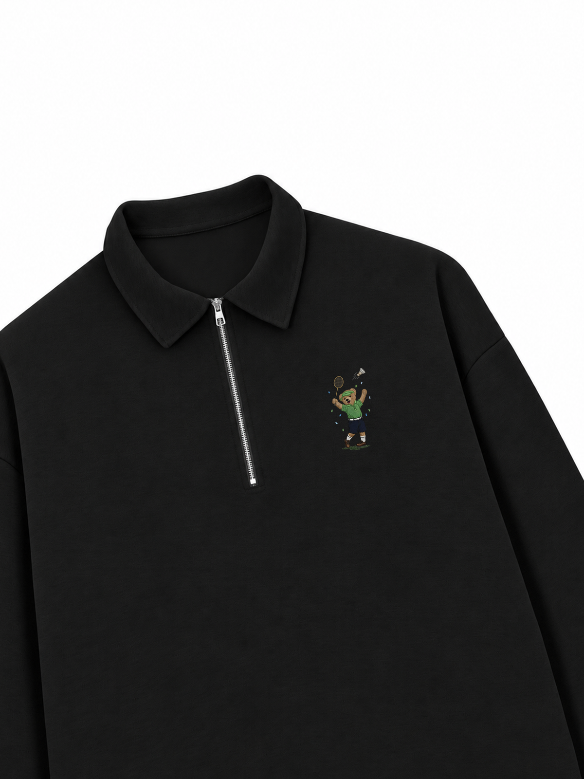 Áo Sweater Polo Nỉ Hai Da Badminton Bear Player