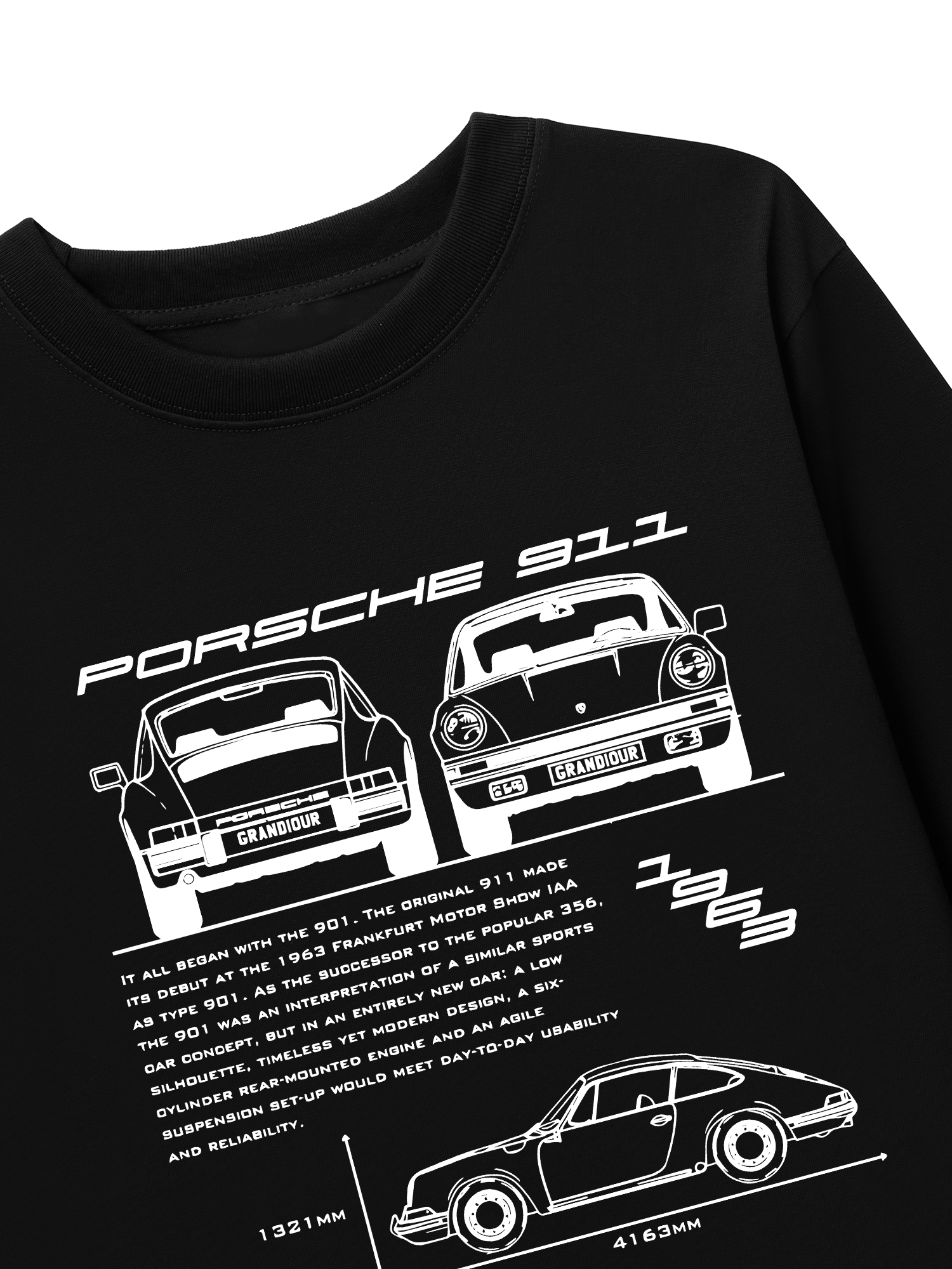 Áo Thun Dài Tay Porsche 911 Blueprint