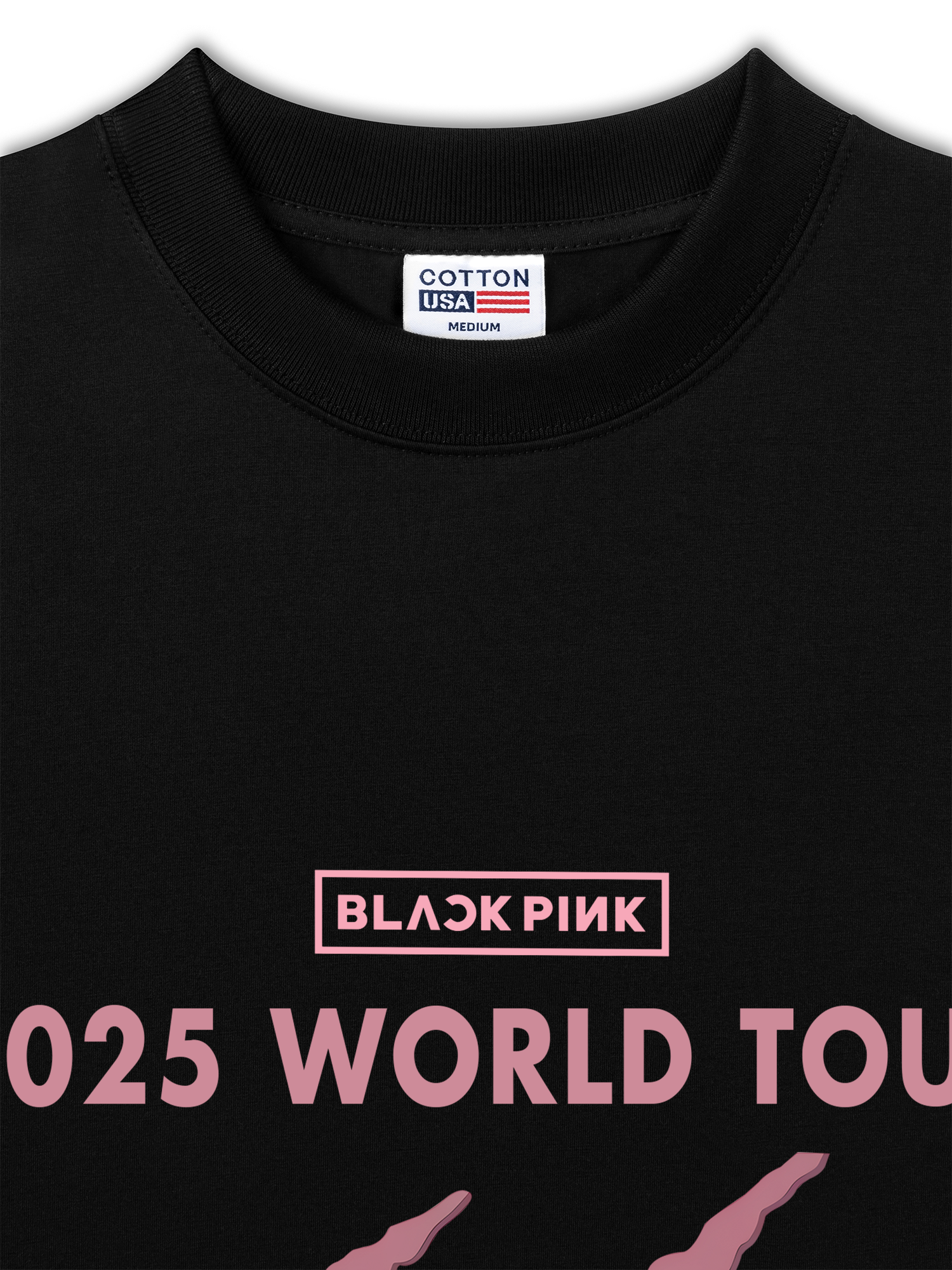 Áo Thun Relaxed Fit Black Pink 2025 World Tour