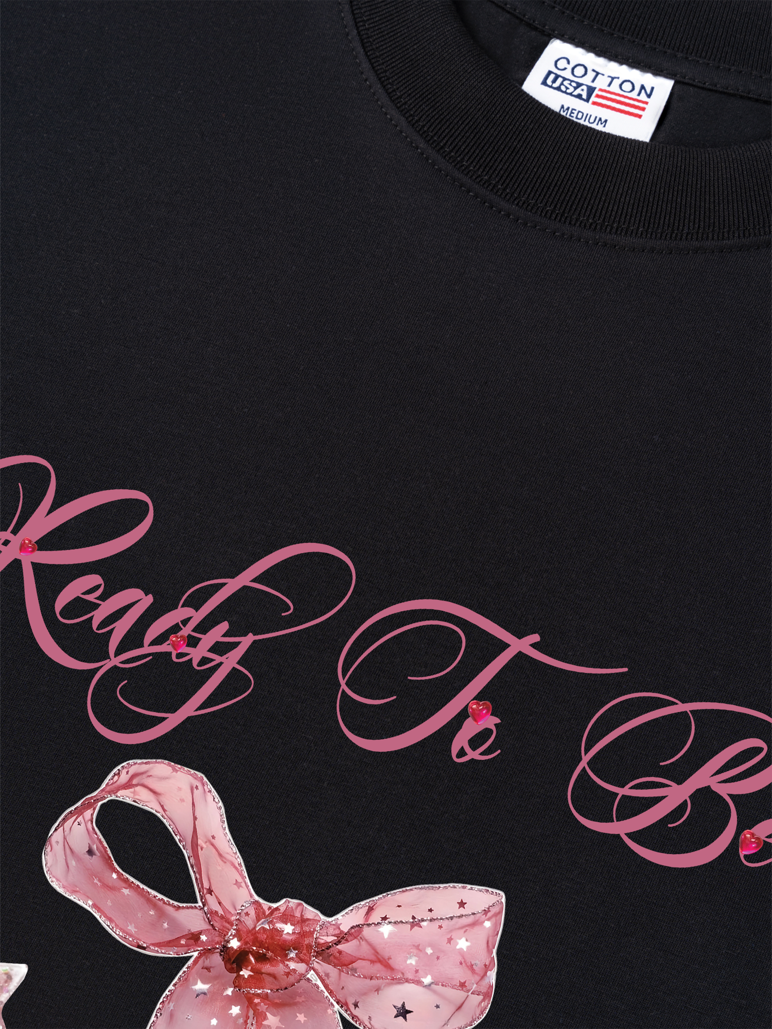 Áo Thun Relaxed Fit Bling Ribbon Ready To Be