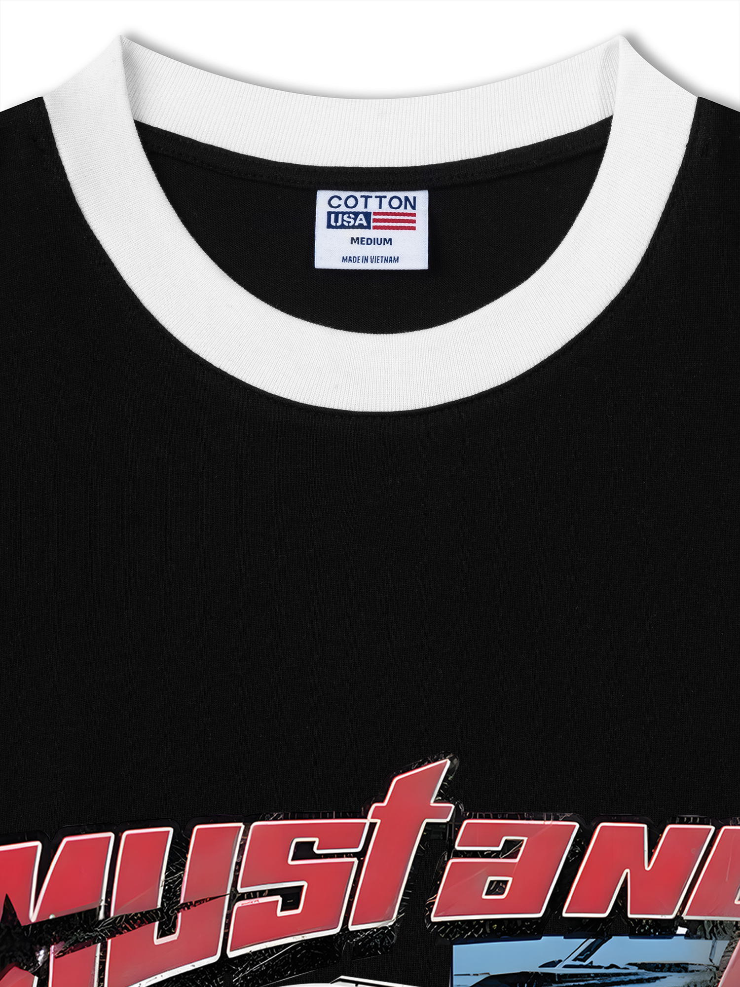 Áo Thun Ringer Relaxed Fit Mustang Ford Blue Version