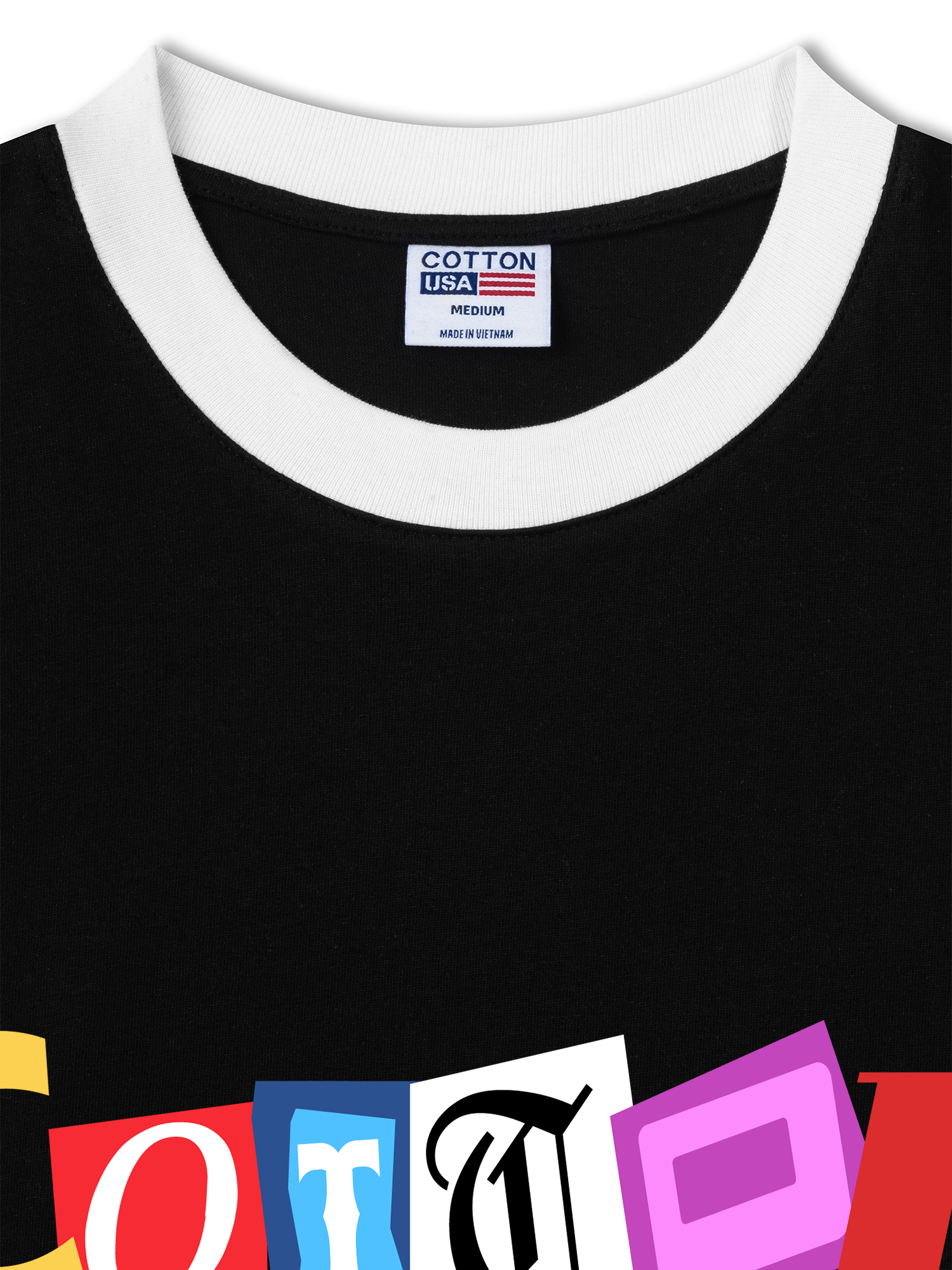 Áo Thun Ringer Relaxed Fit USA Paper Cut