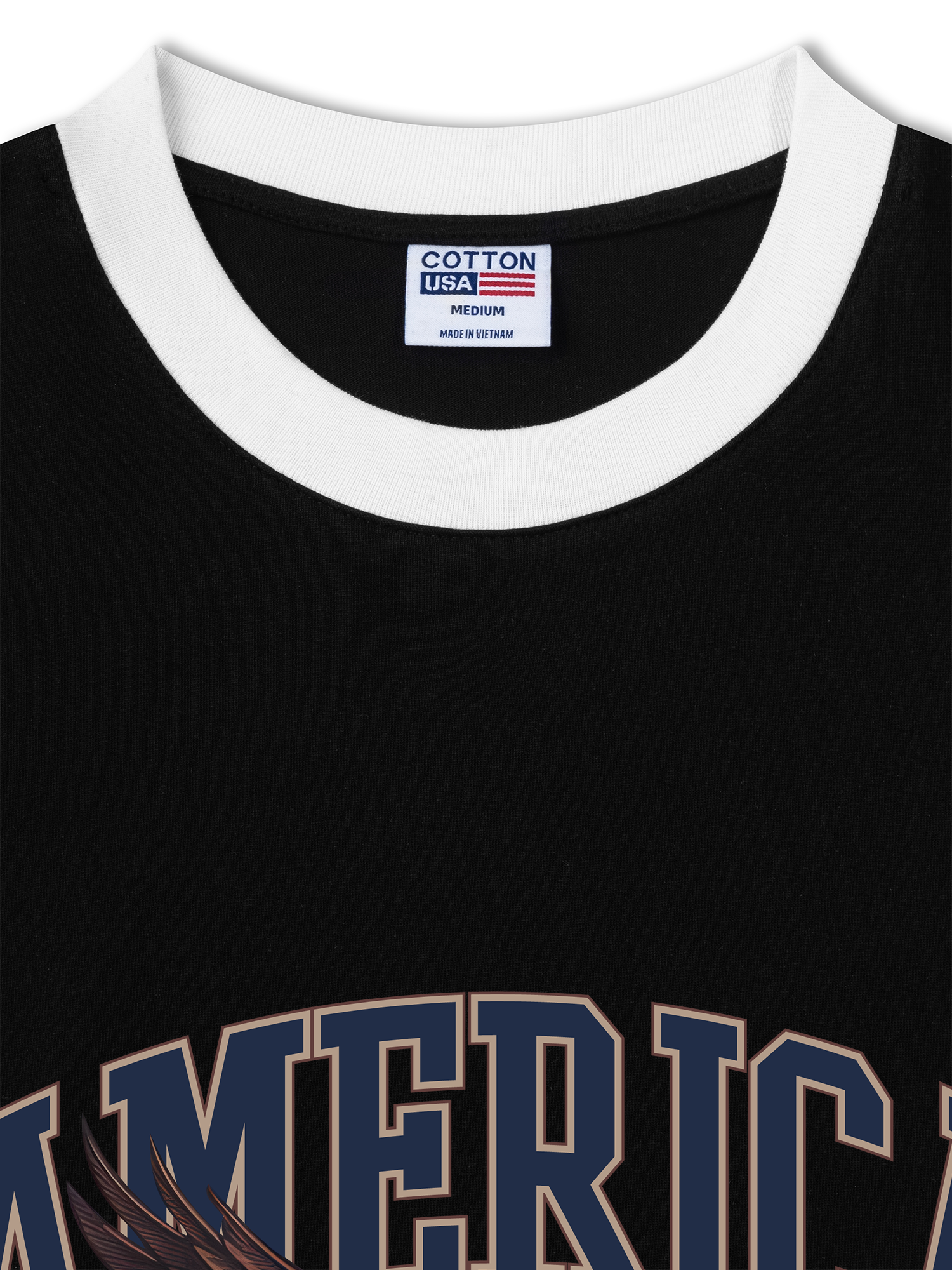 Áo Thun Ringer Relaxed Fit USA Home Of The Brave