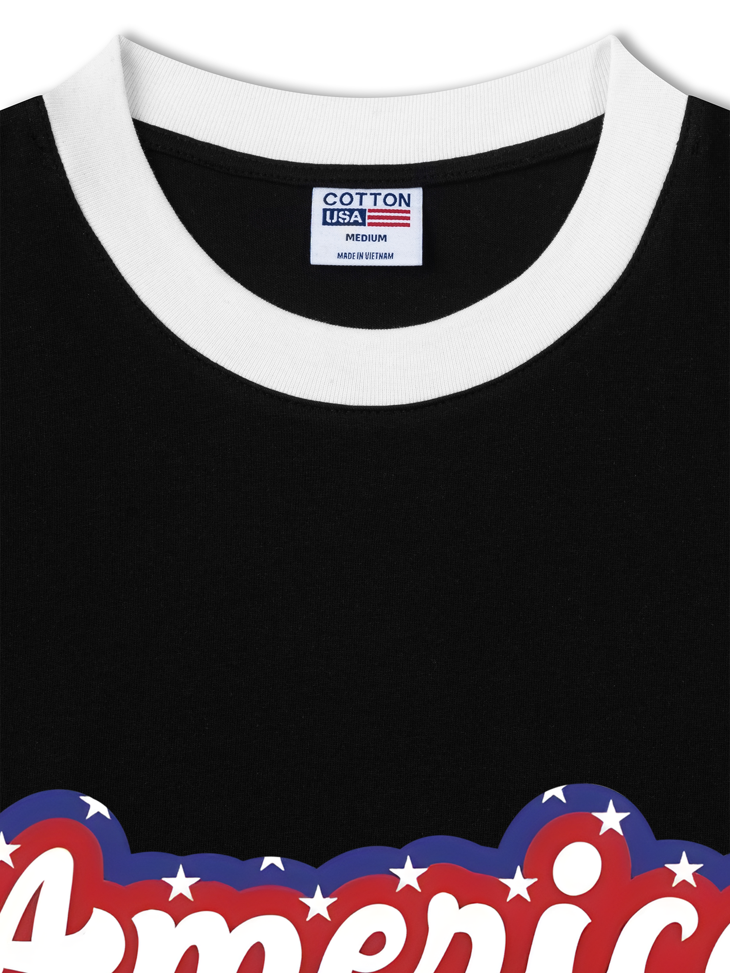 Áo Thun Ringer Relaxed Fit USA Retro Flag America