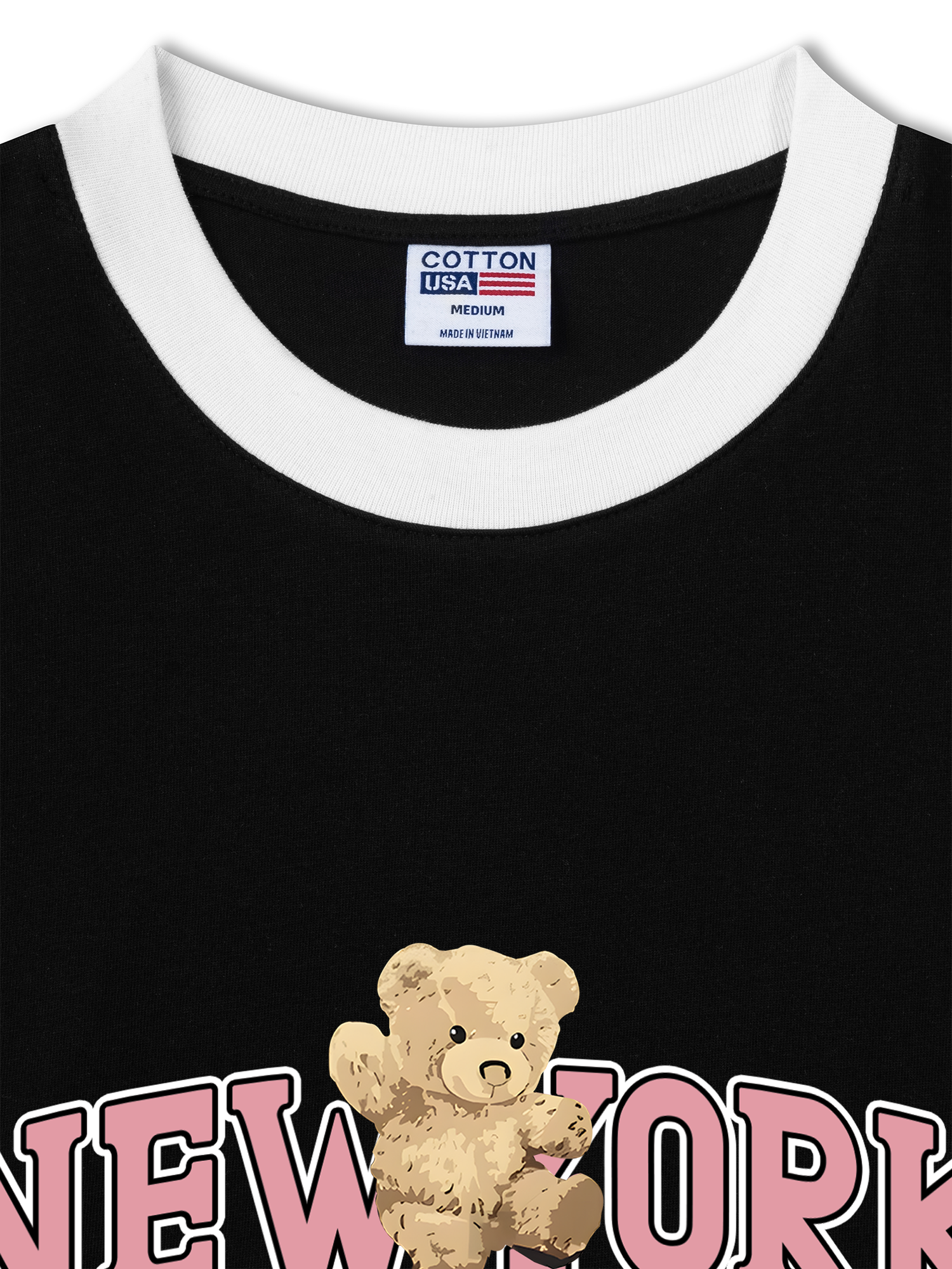 Áo Thun Ringer Relaxed Fit City Pink New York Bear