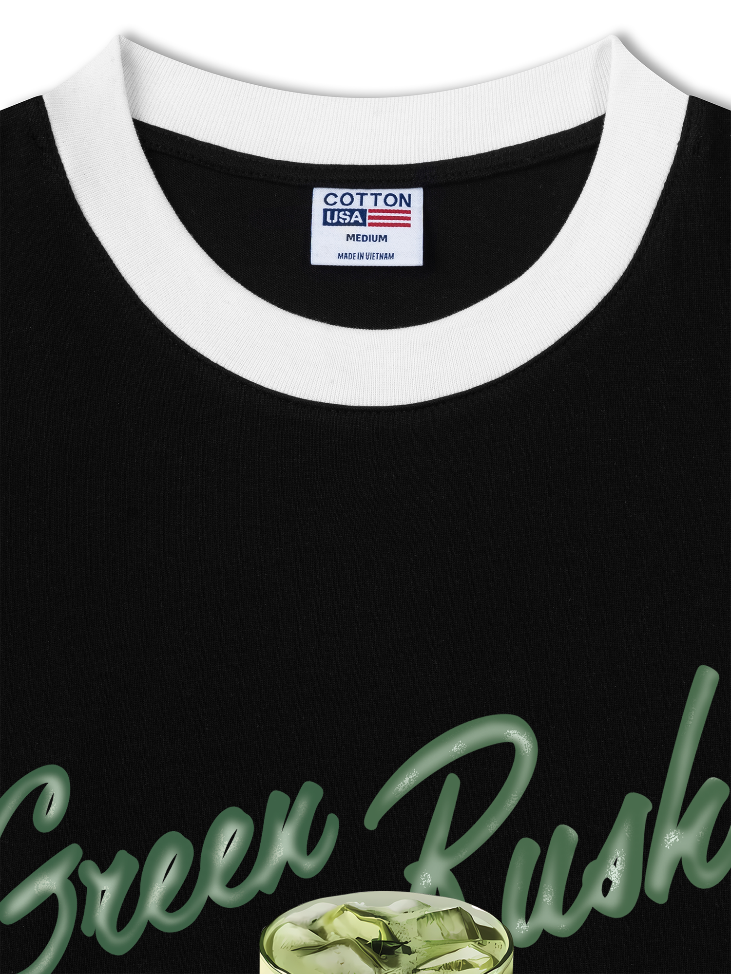 Áo Thun Ringer Relaxed Fit Daily Cup Green Rush