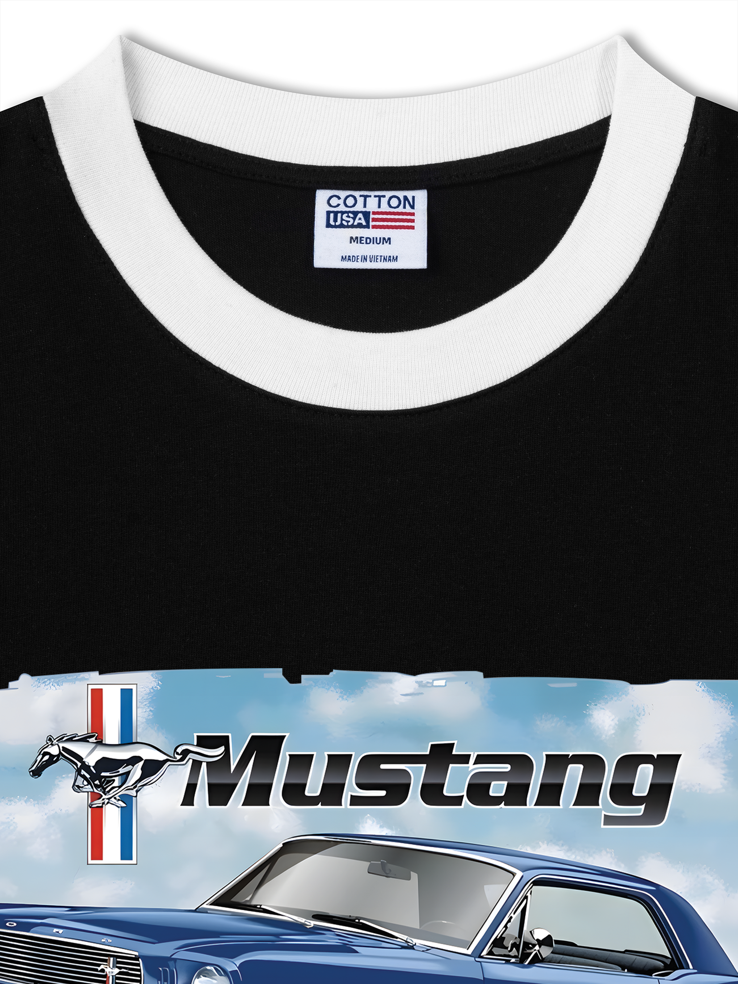 Áo Thun Ringer Relaxed Fit Mustang Vintage Blue