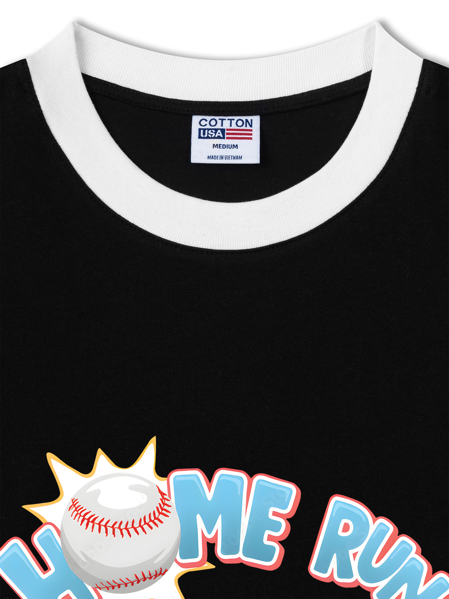 Áo Thun Ringer Relaxed Fit Baseball Home Run Teddy Bear