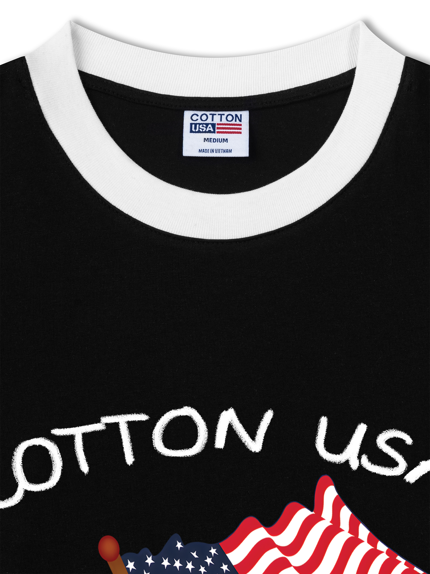 Áo Thun Ringer Relaxed Fit USA Floral Cotton Usa