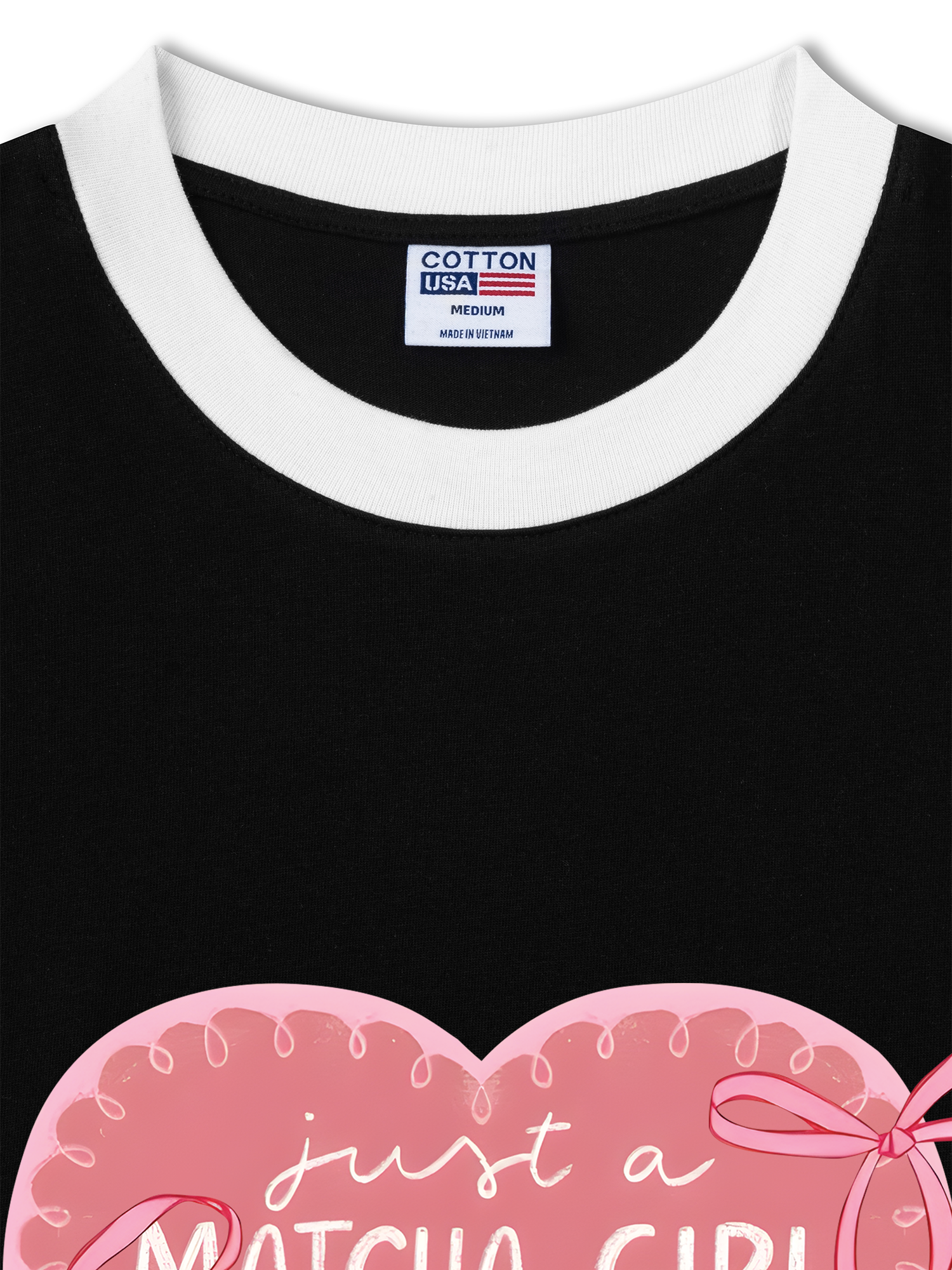 Áo Thun Ringer Relaxed Fit Just A Matcha Girl