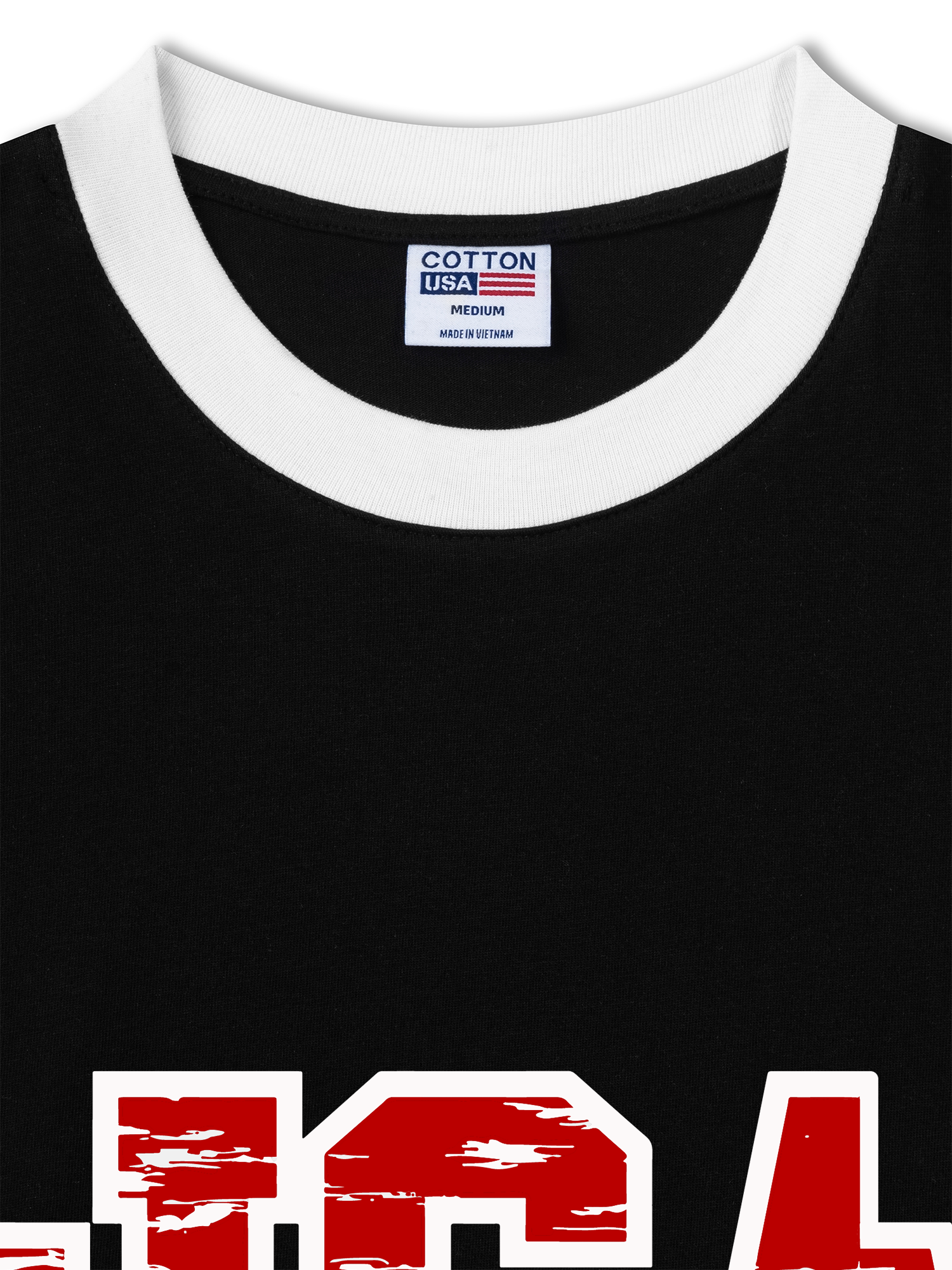 Áo Thun Ringer Relaxed Fit USA Scratched Typo