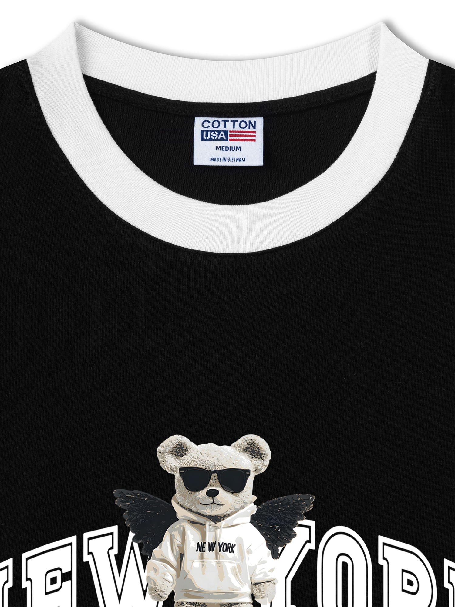 Áo Thun Ringer Relaxed Fit City New York Bear