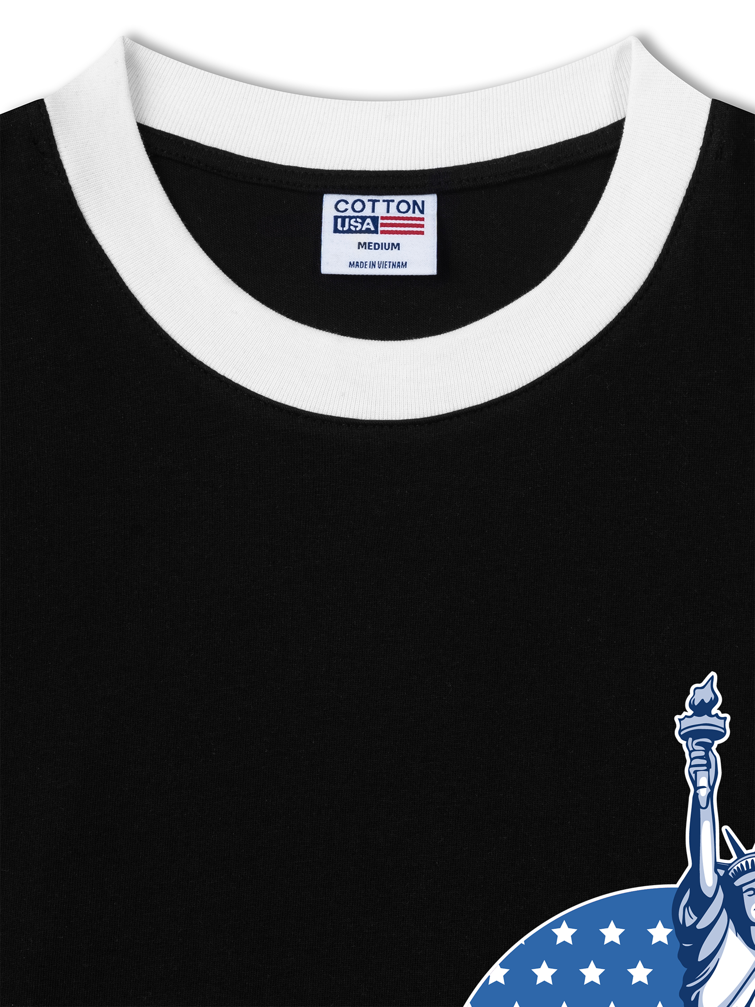 Áo Thun Ringer Relaxed Fit USA Statue Of Liberty