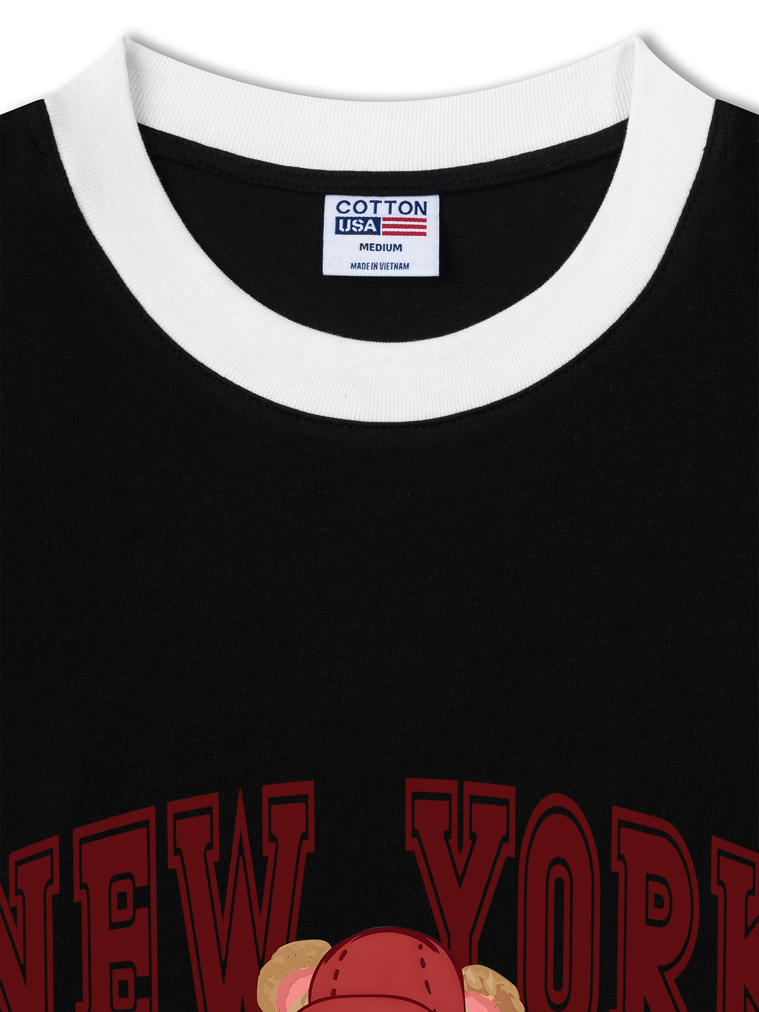 Áo Thun Ringer Relaxed Fit City New York Red Bear