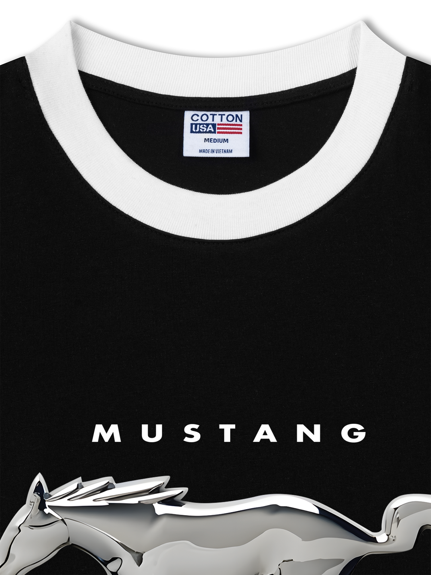 Áo Thun Ringer Relaxed Fit Mustang Horse Logo