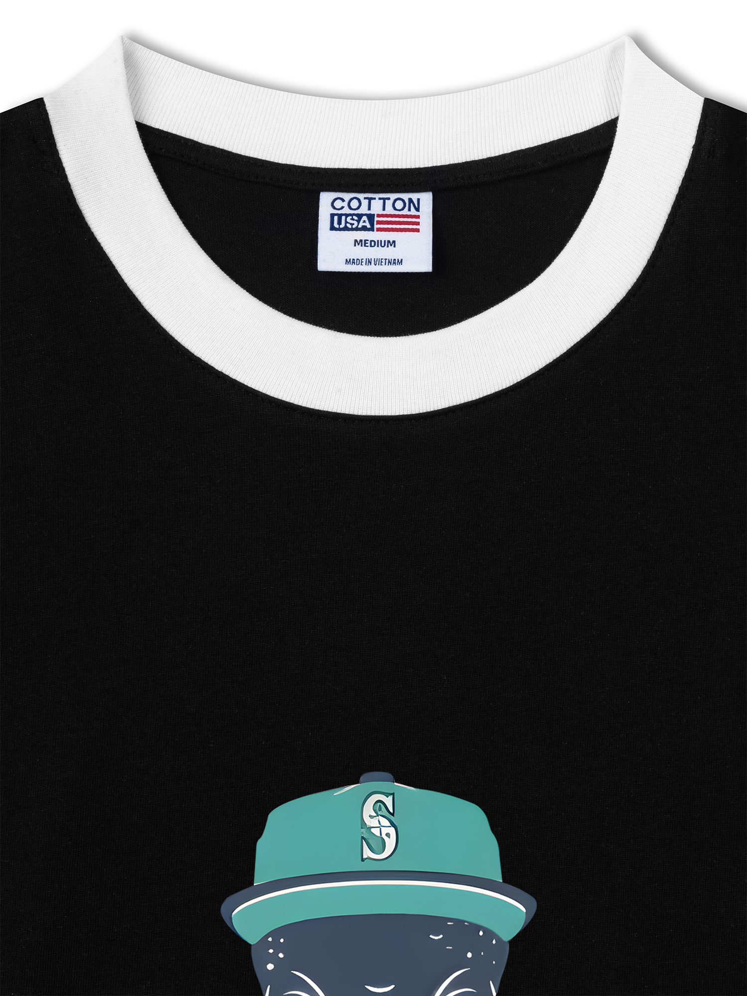 Áo Thun Ringer Relaxed Fit Baseball Green Octopus