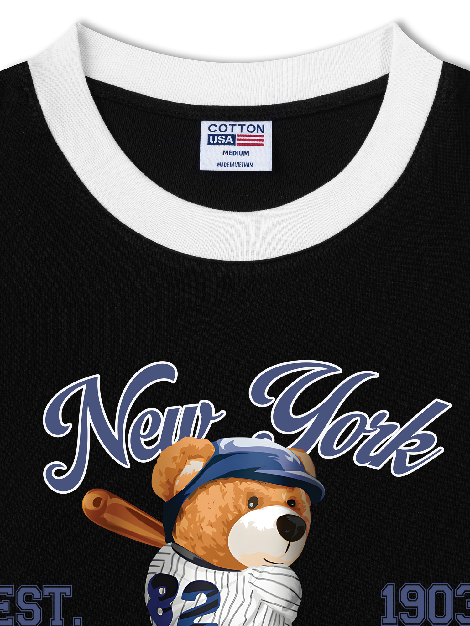 Áo Thun Ringer Relaxed Fit New York Baseball