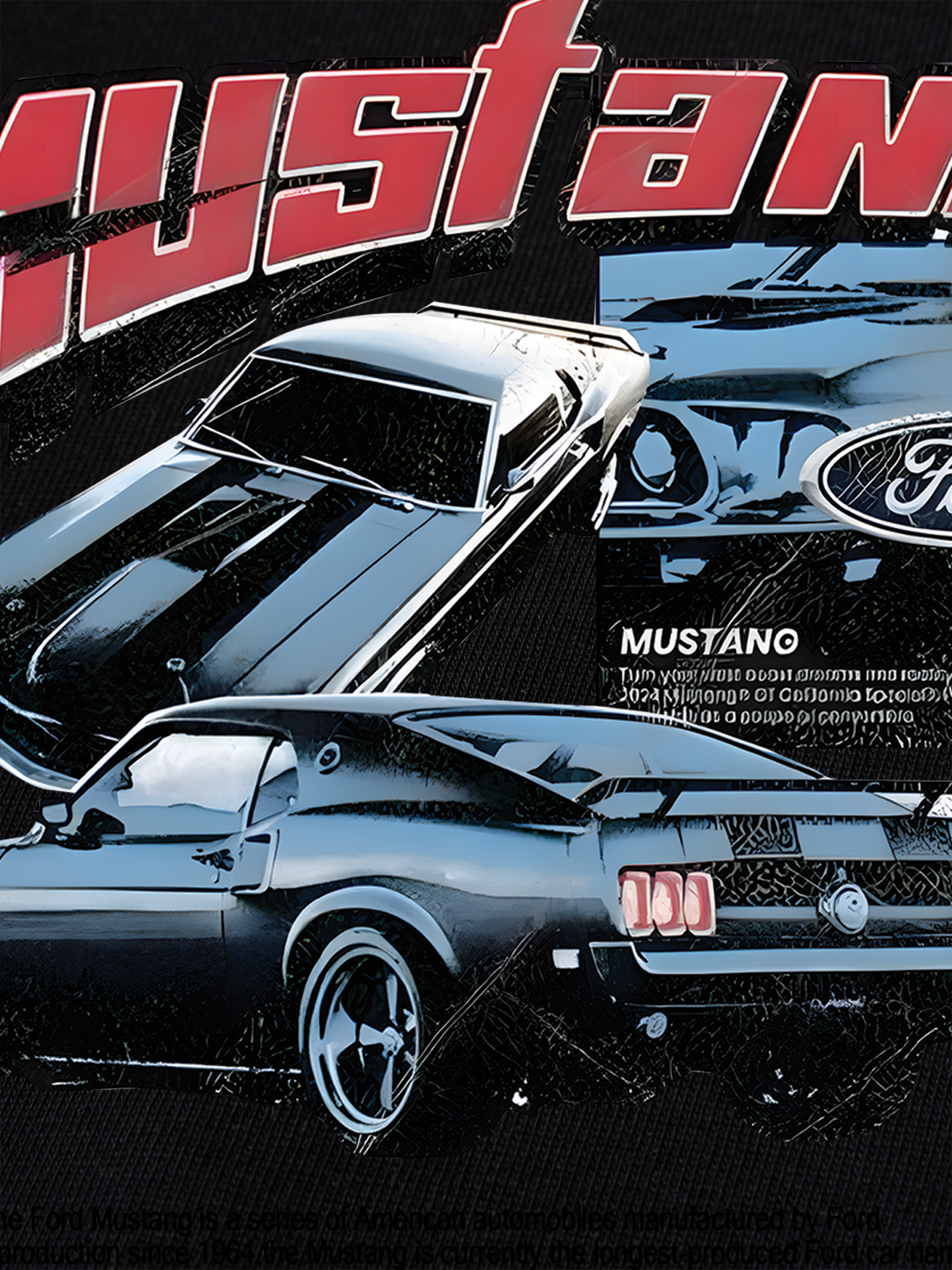 Áo Thun Ringer Relaxed Fit Mustang Ford Blue Version