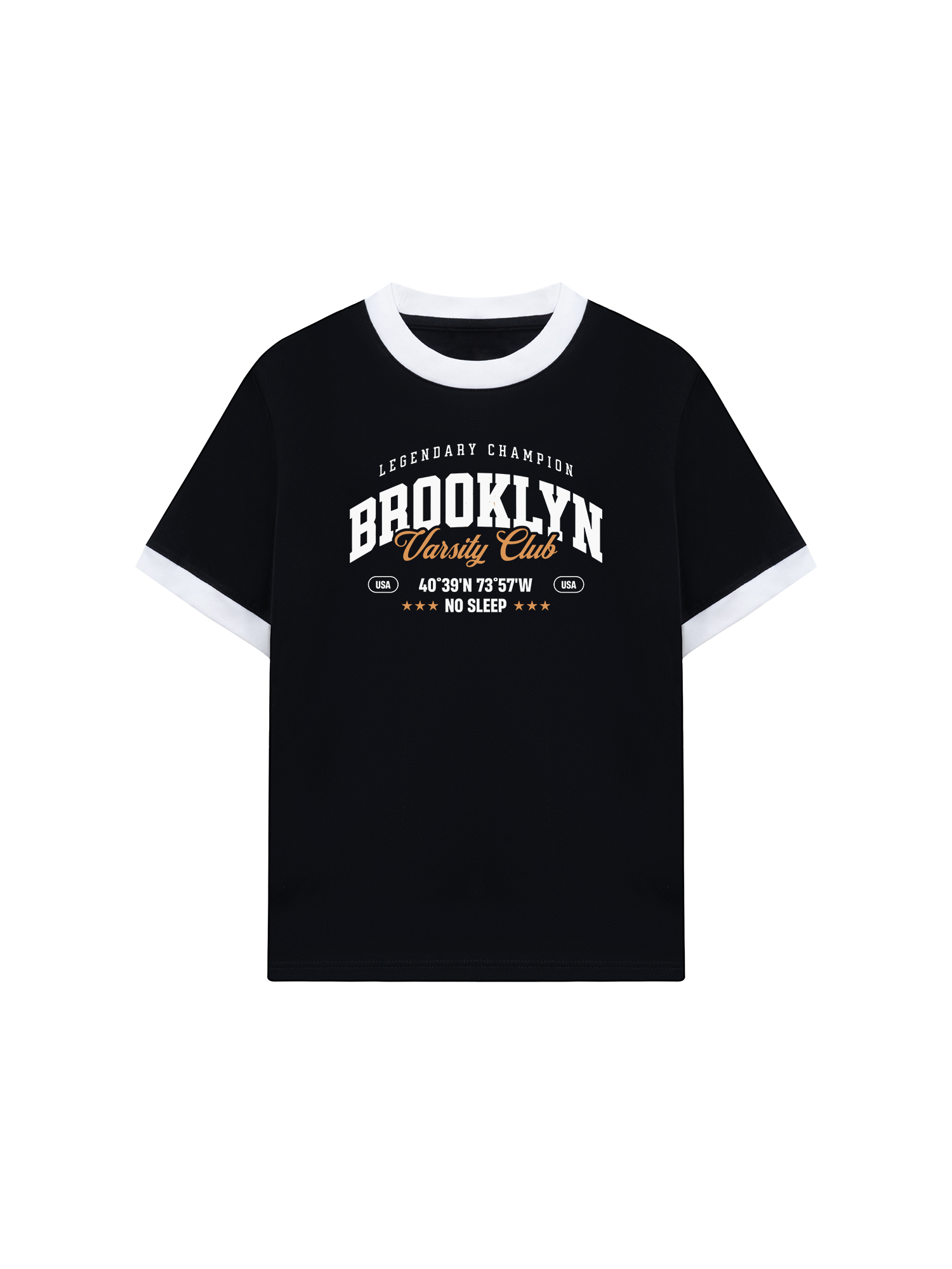 Áo Thun Ringer Relaxed Fit City Brooklyn Varsity Club