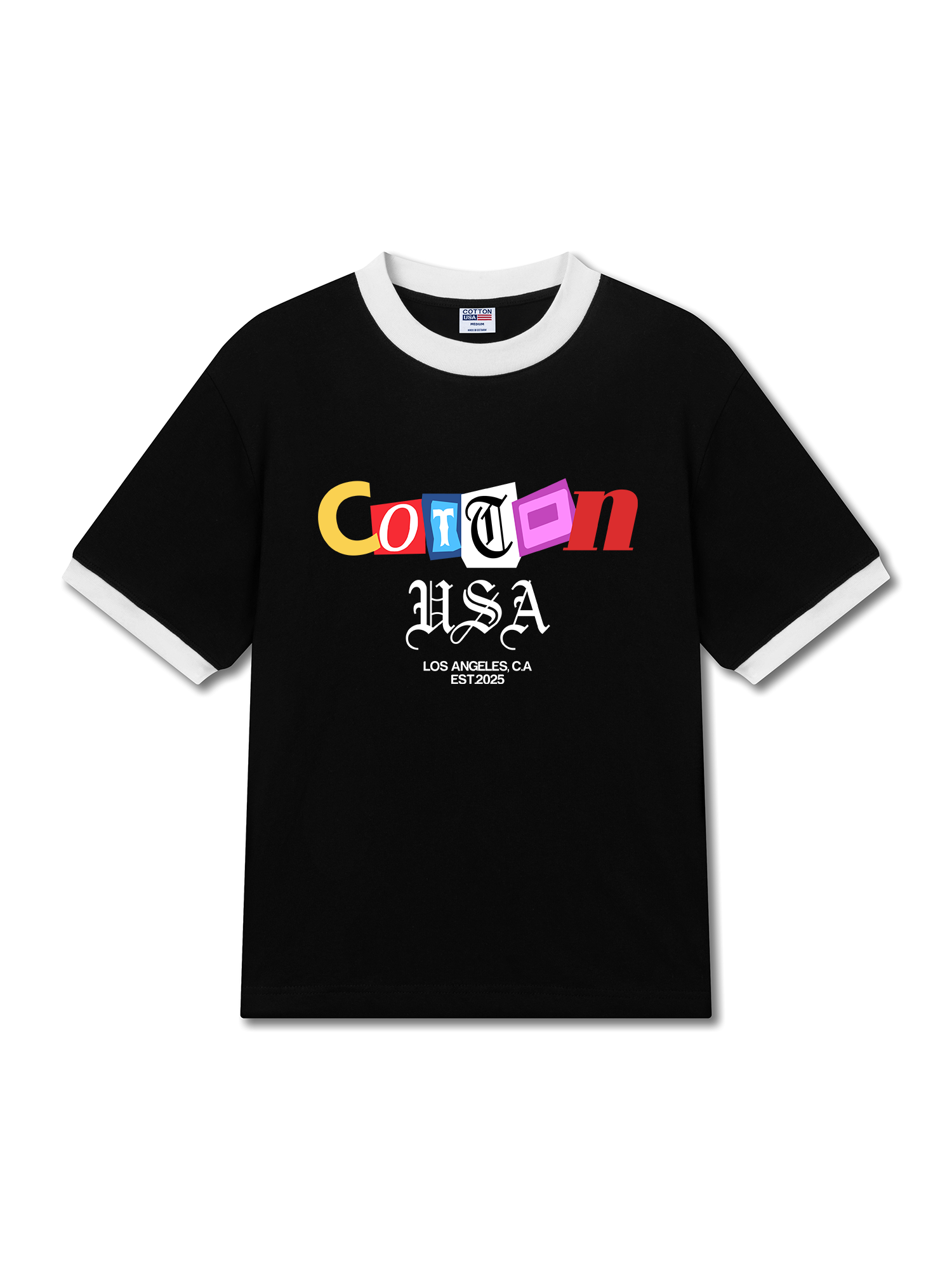 Áo Thun Ringer Relaxed Fit USA Paper Cut