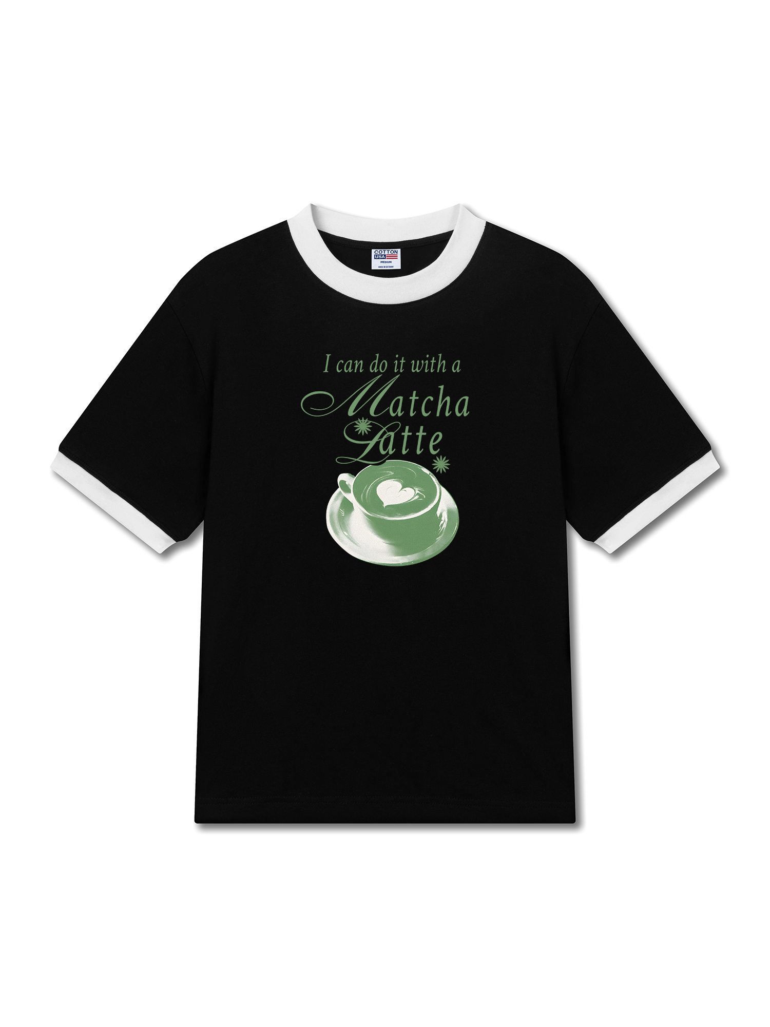 Áo Thun Ringer Relaxed Fit I Can Do It With A Matcha Latte