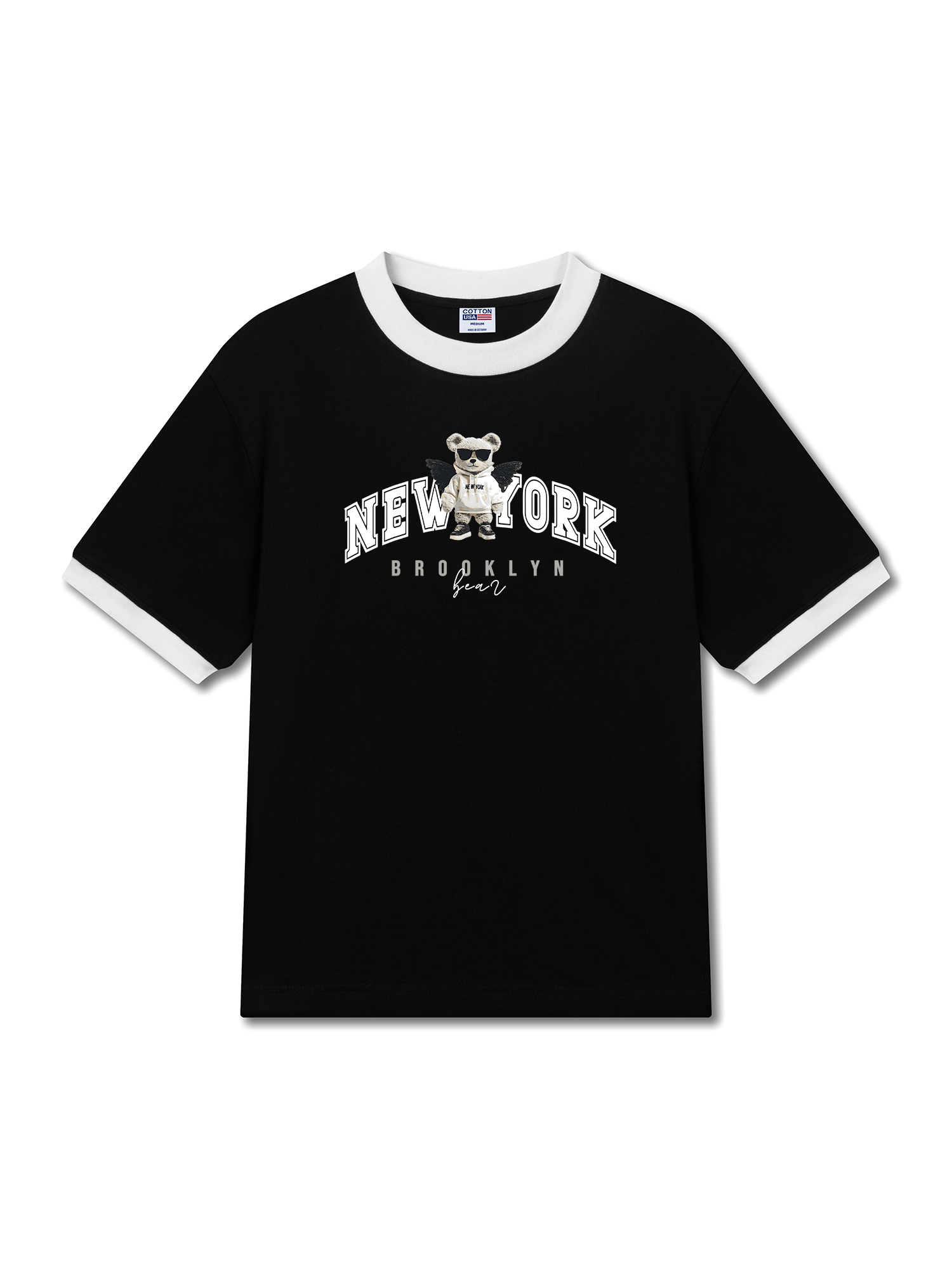Áo Thun Ringer Relaxed Fit City New York Bear