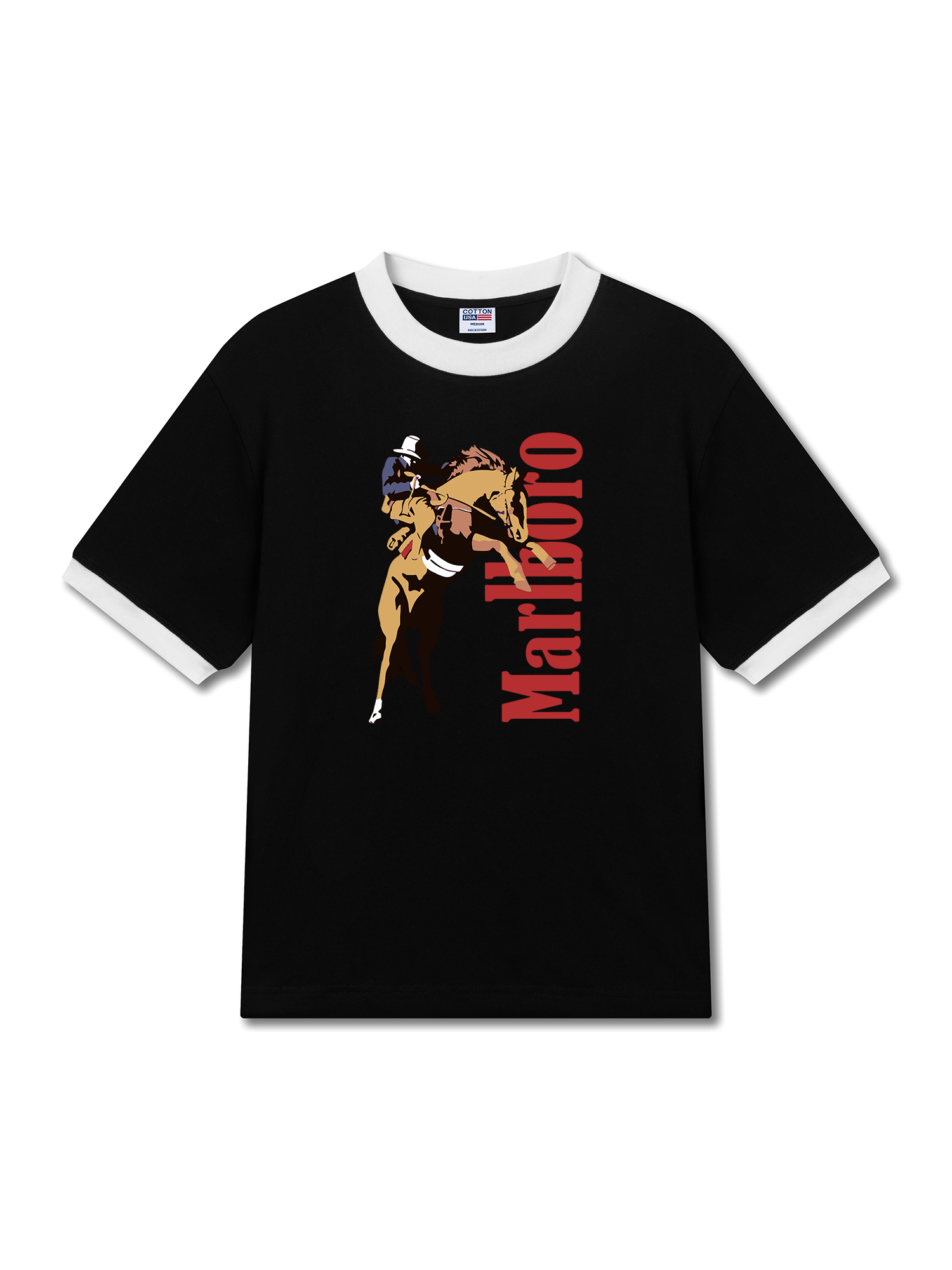 Áo Thun Ringer Relaxed Fit Marlboro Cowboy Saddle