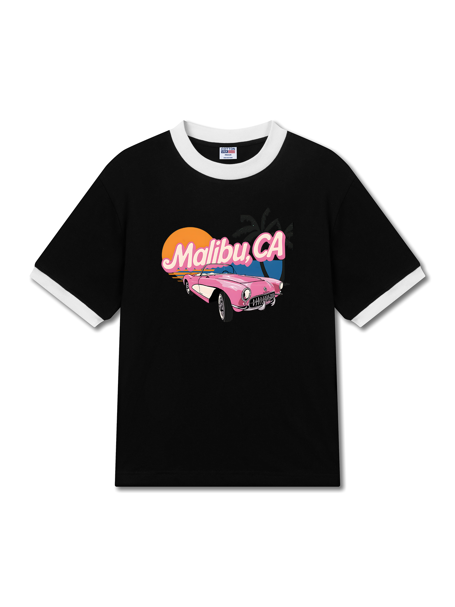 Áo Thun Ringer Relaxed Fit City Malibu Beach