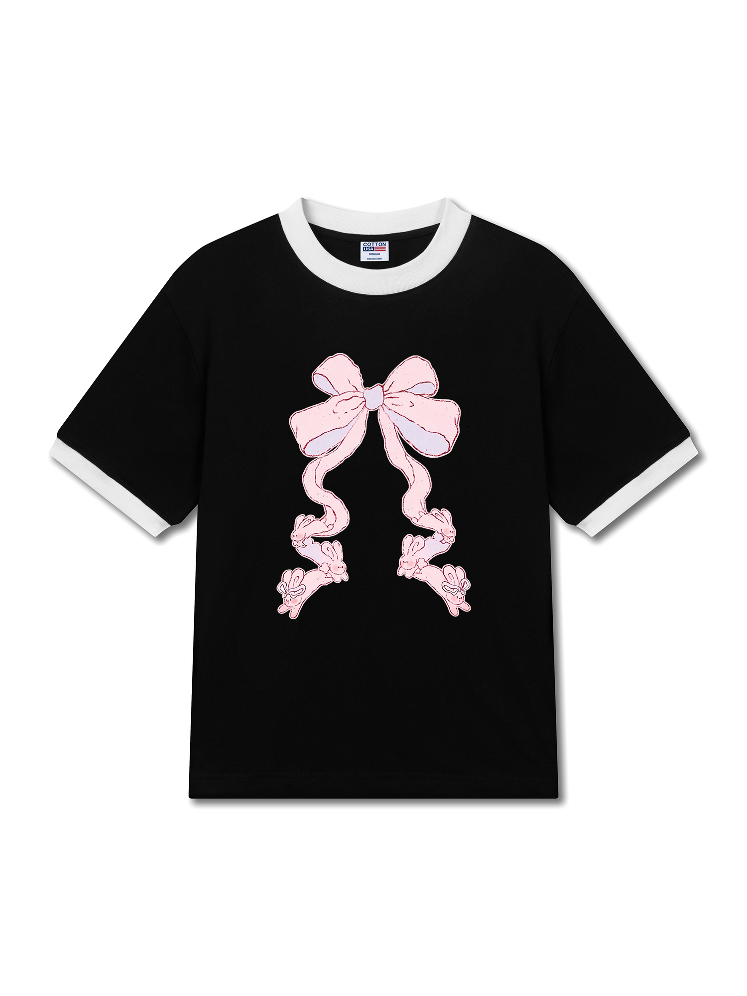 Áo Thun Ringer Relaxed Fit Rabbit Ribbon