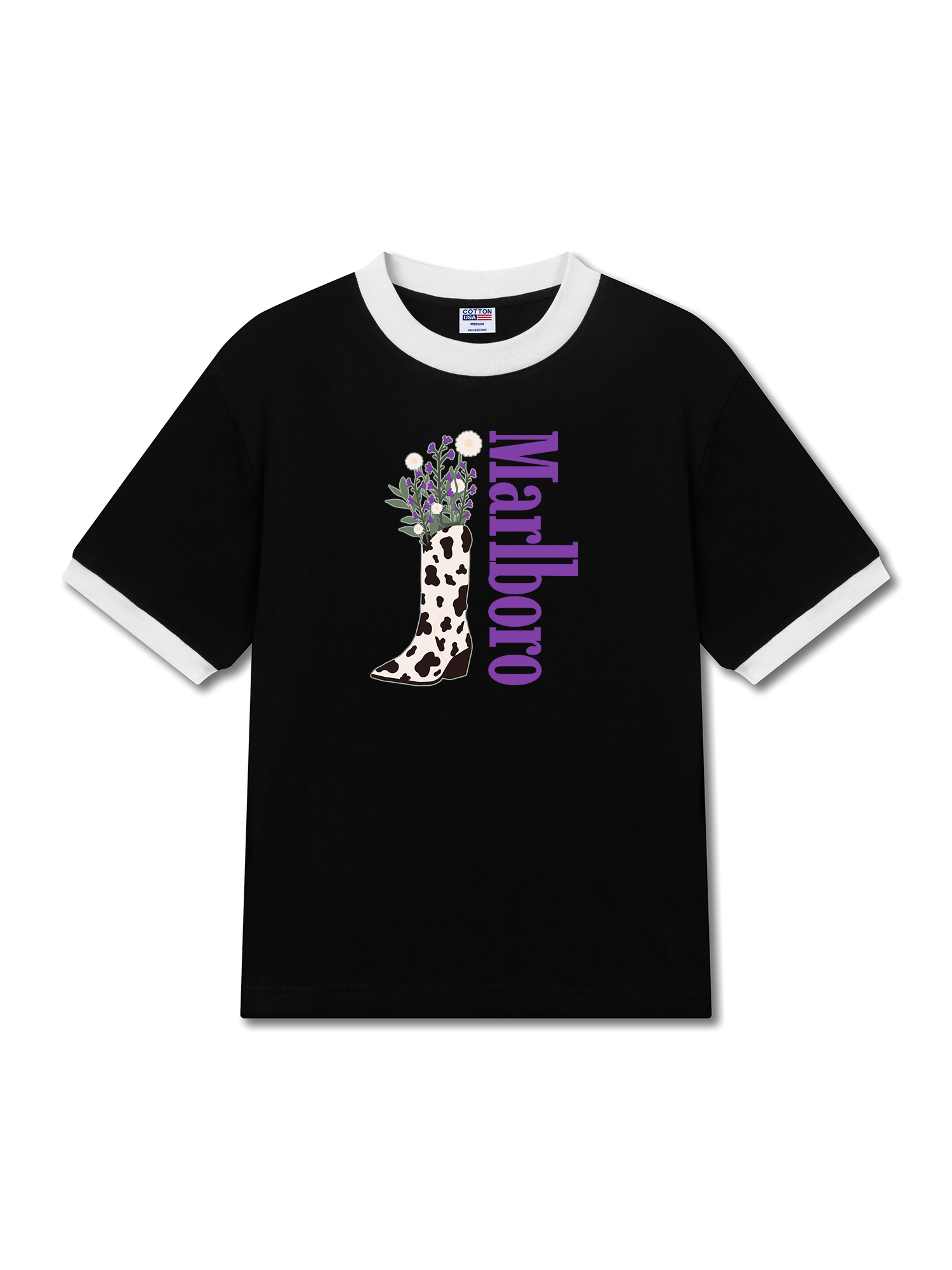 Áo Thun Ringer Relaxed Fit Marlboro Flower In My Boot