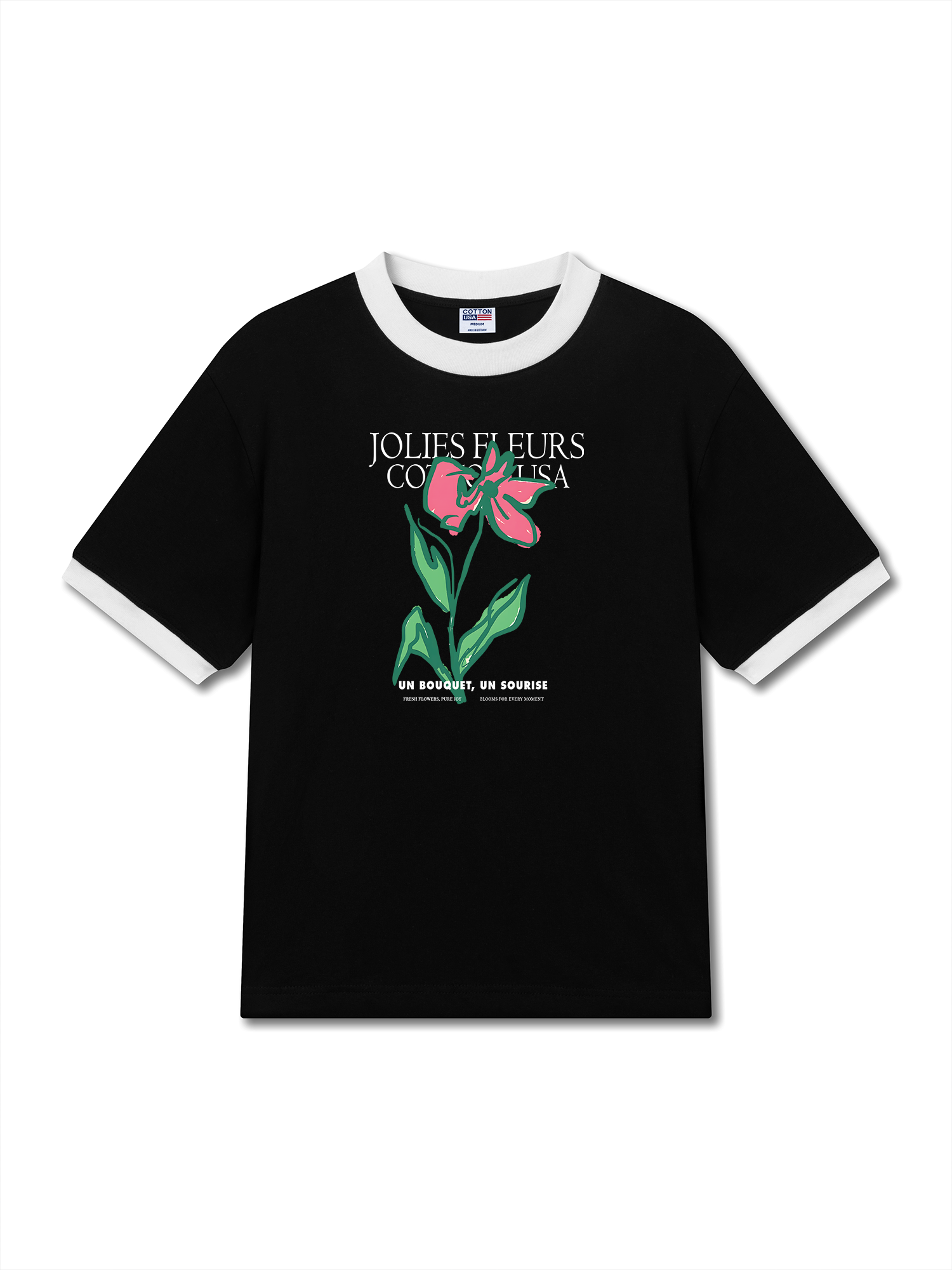 Áo Thun Ringer Relaxed Fit Floral Jolies Fleurs