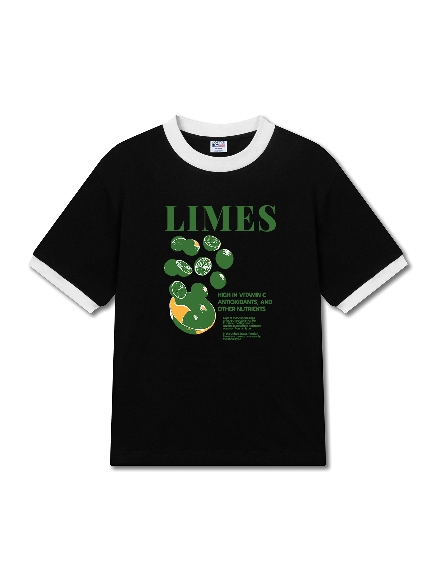 Áo Thun Ringer Relaxed Fit Tropical Bowl Of Limes