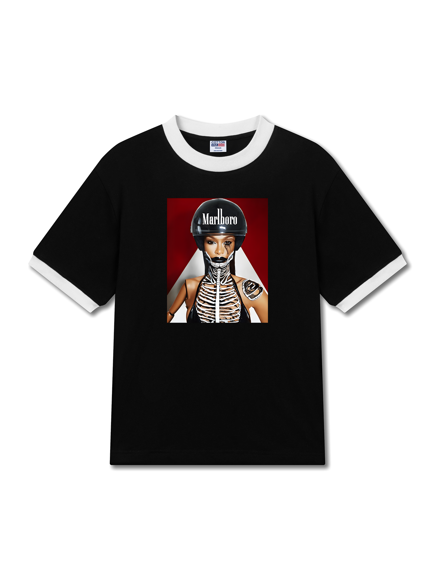 Áo Thun Ringer Relaxed Fit Marlboro Goth Barbie