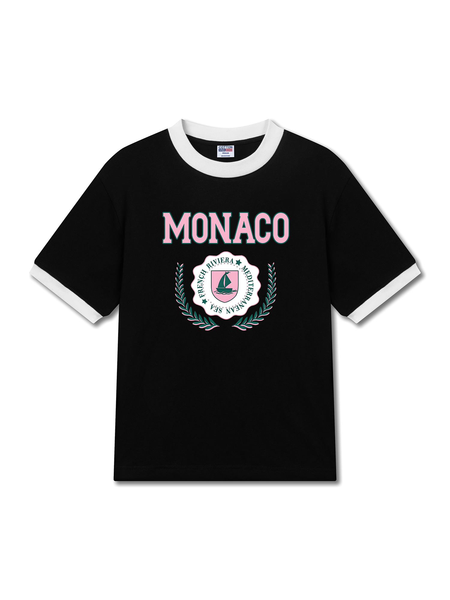 Áo Thun Ringer Relaxed Fit City Pink Monaco