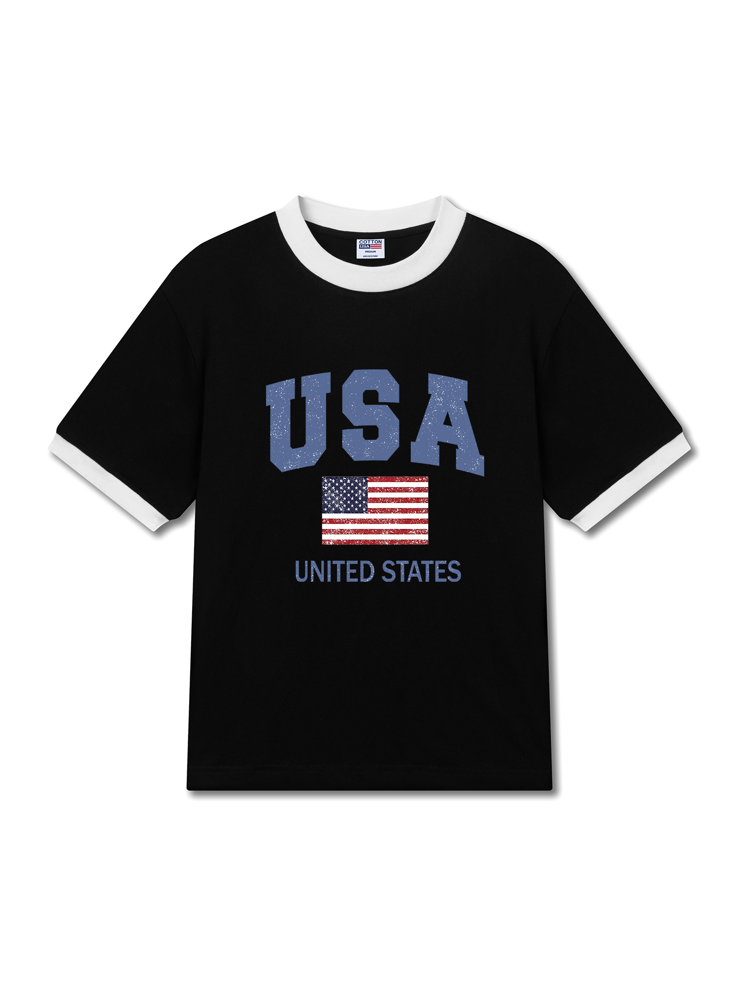 Áo Thun Ringer Relaxed Fit USA Vintage United State