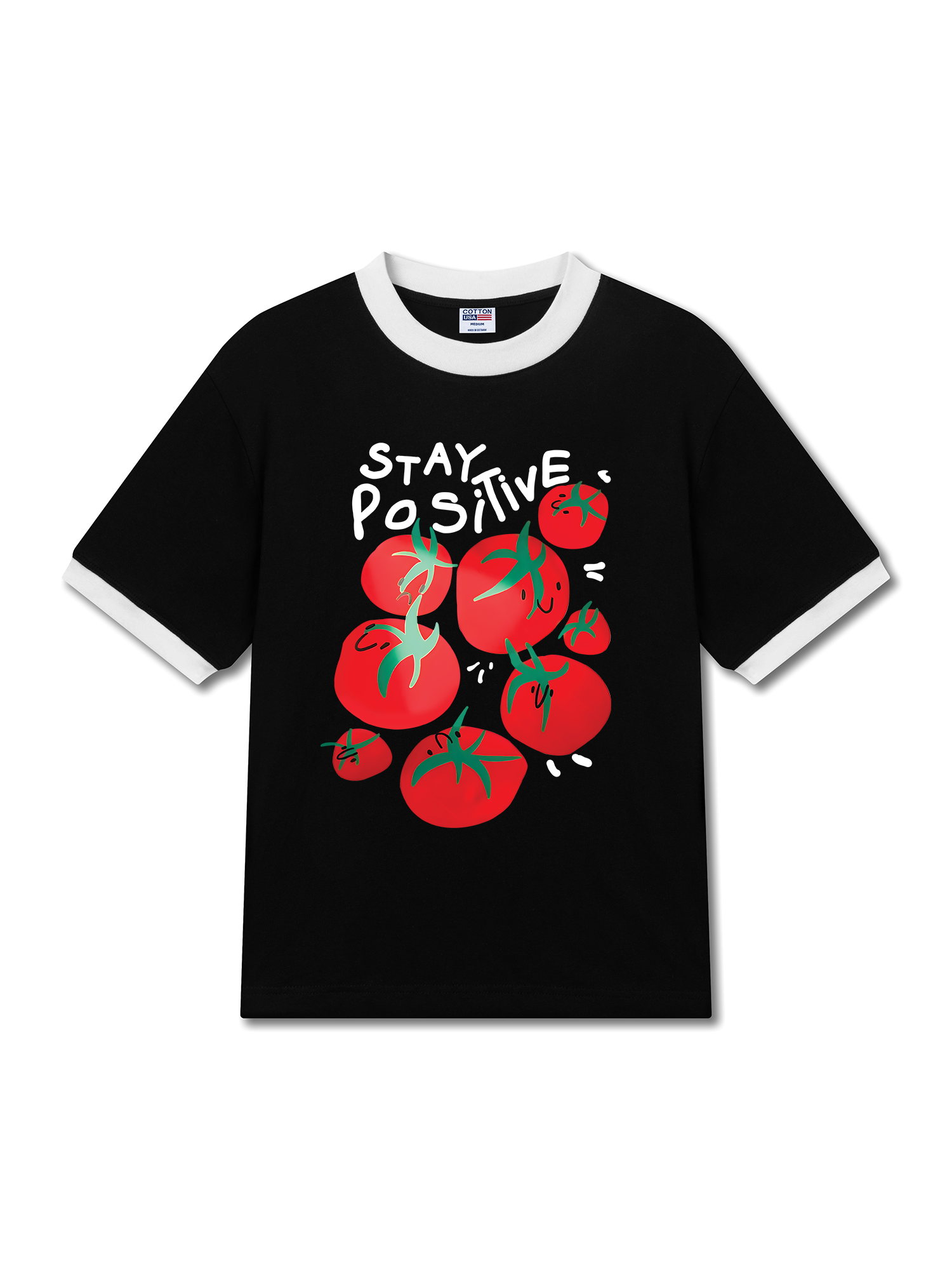 Áo Thun Ringer Relaxed Fit Tropical Stay Positive